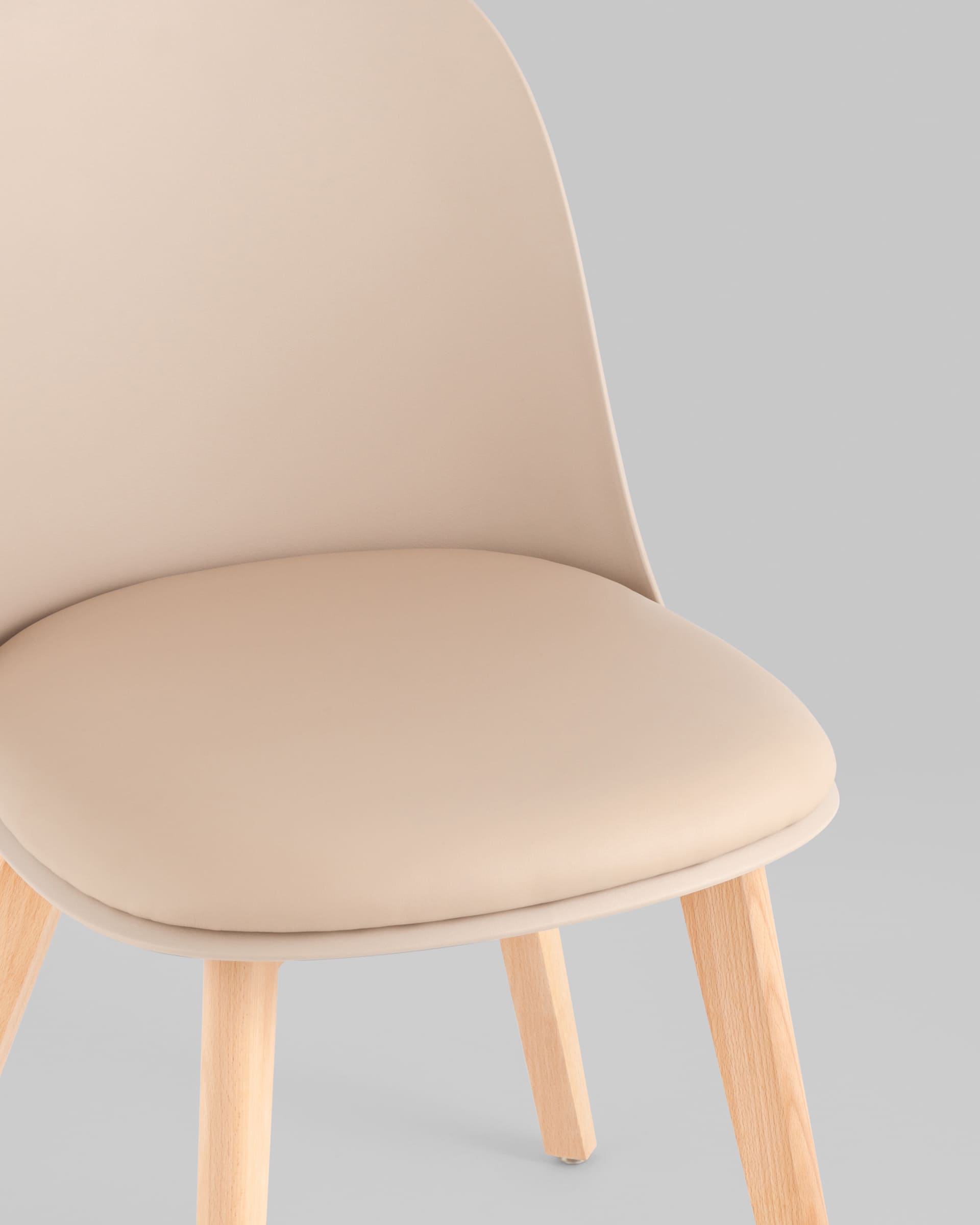 Стул Fog с подушкой бежевый деревянные ножки — изображение 9
