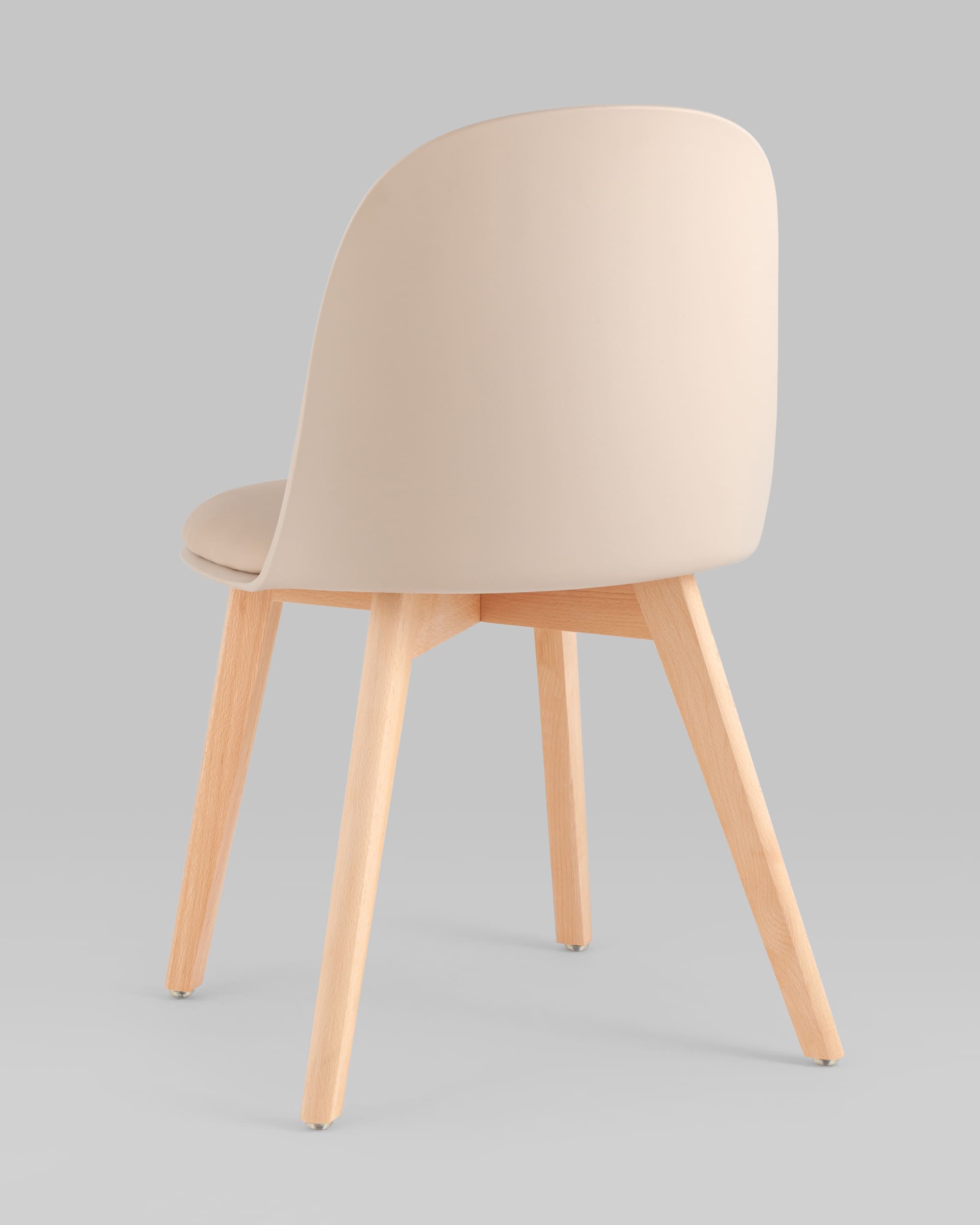 Стул Fog с подушкой бежевый деревянные ножки — изображение 7