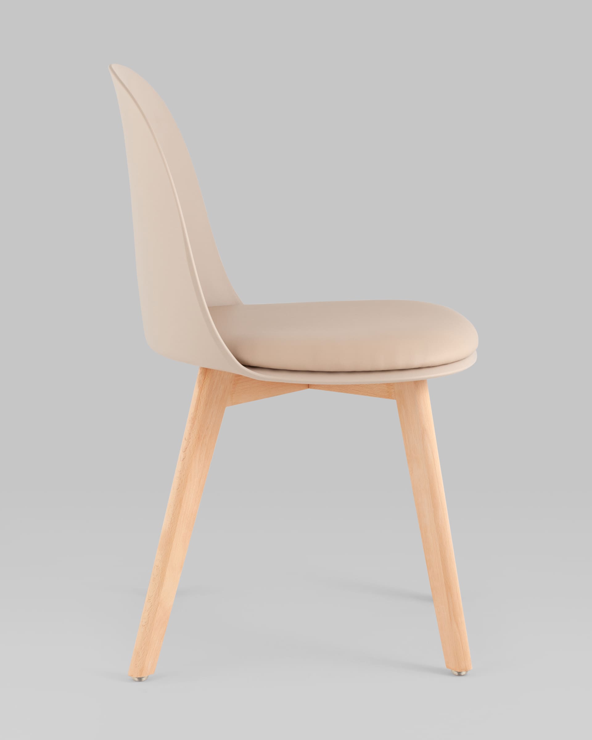 Стул Fog с подушкой бежевый деревянные ножки — изображение 5