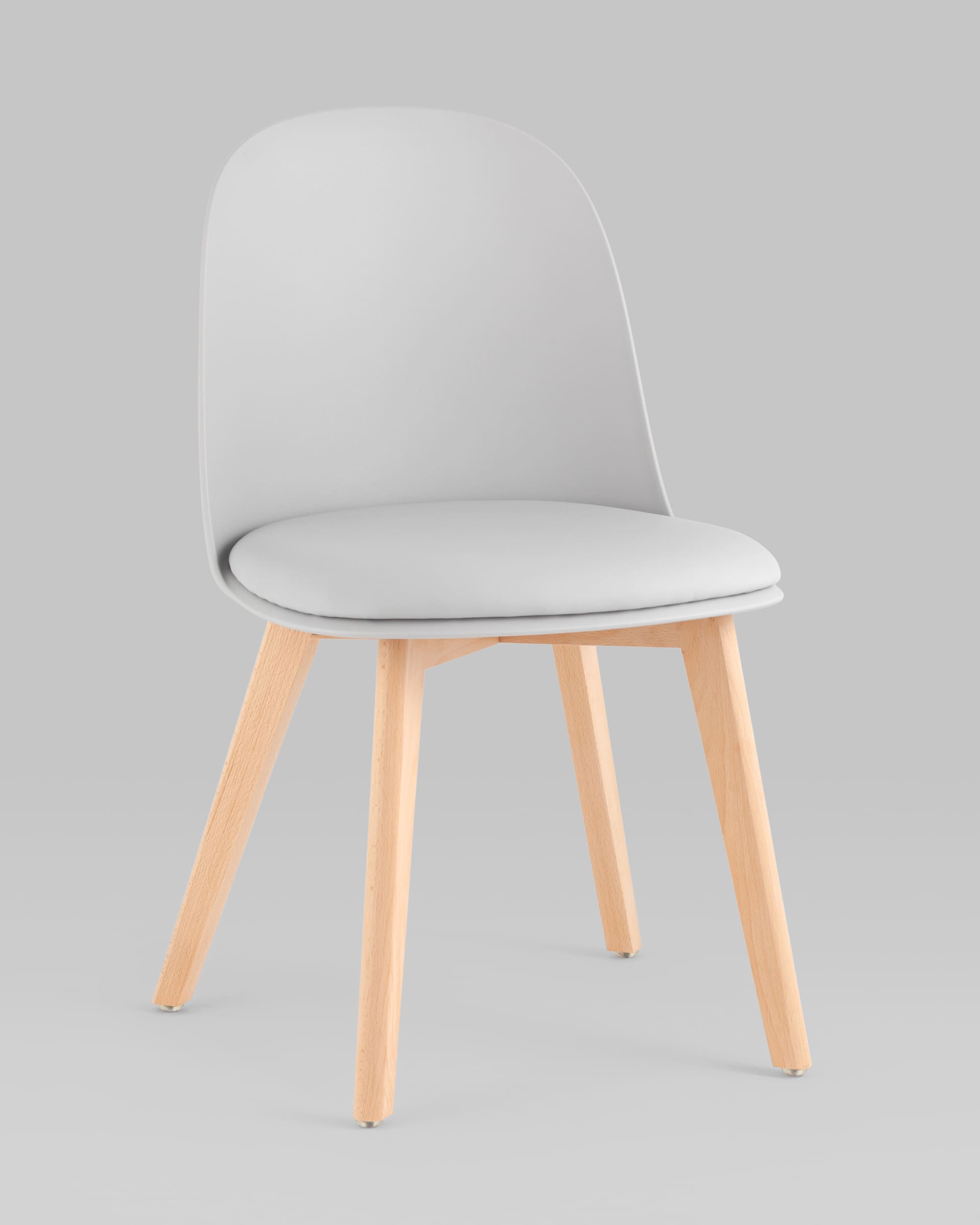 Стул Fog с подушкой светло-серый деревянные ножки — изображение 2