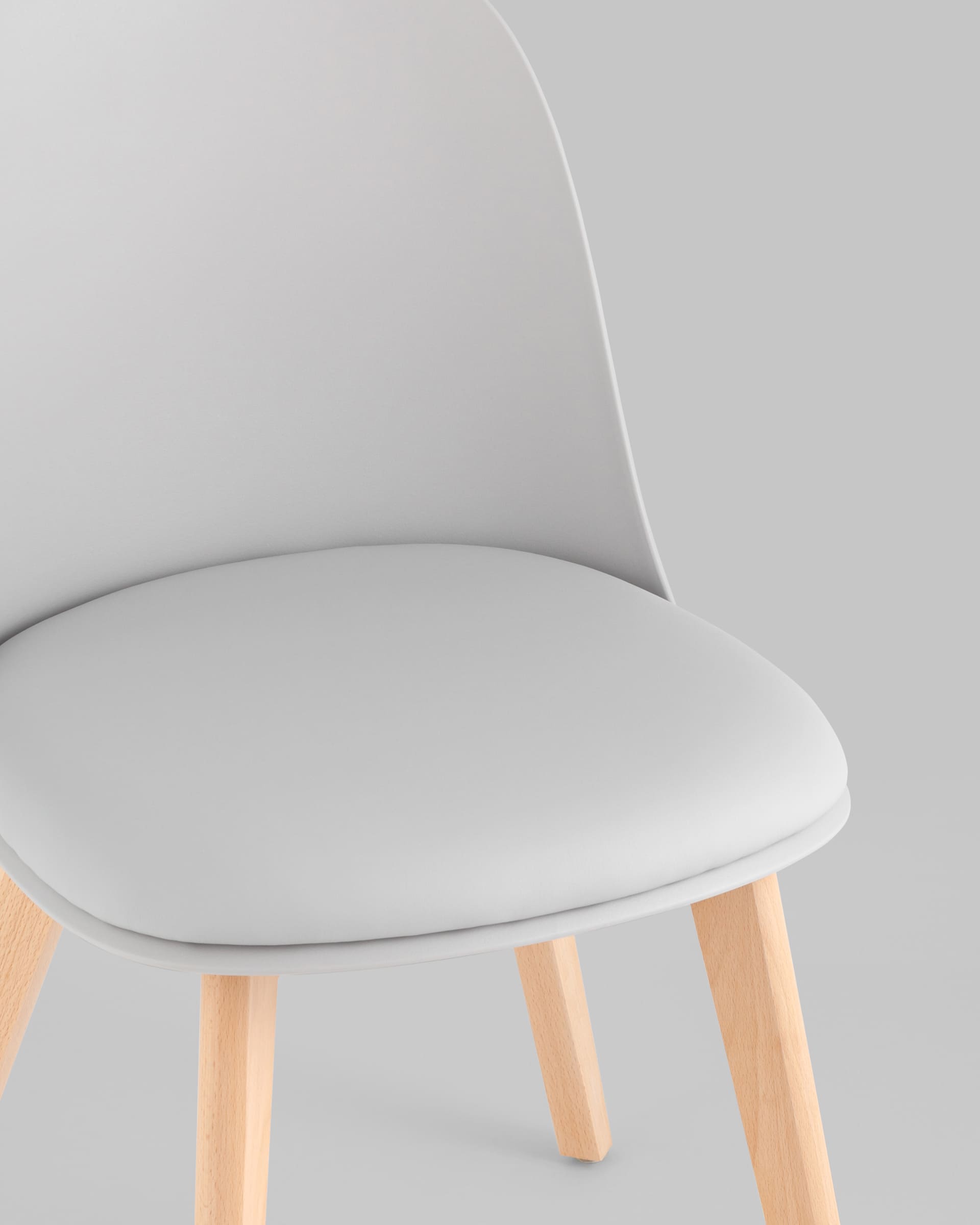 Стул Fog с подушкой светло-серый деревянные ножки — изображение 8