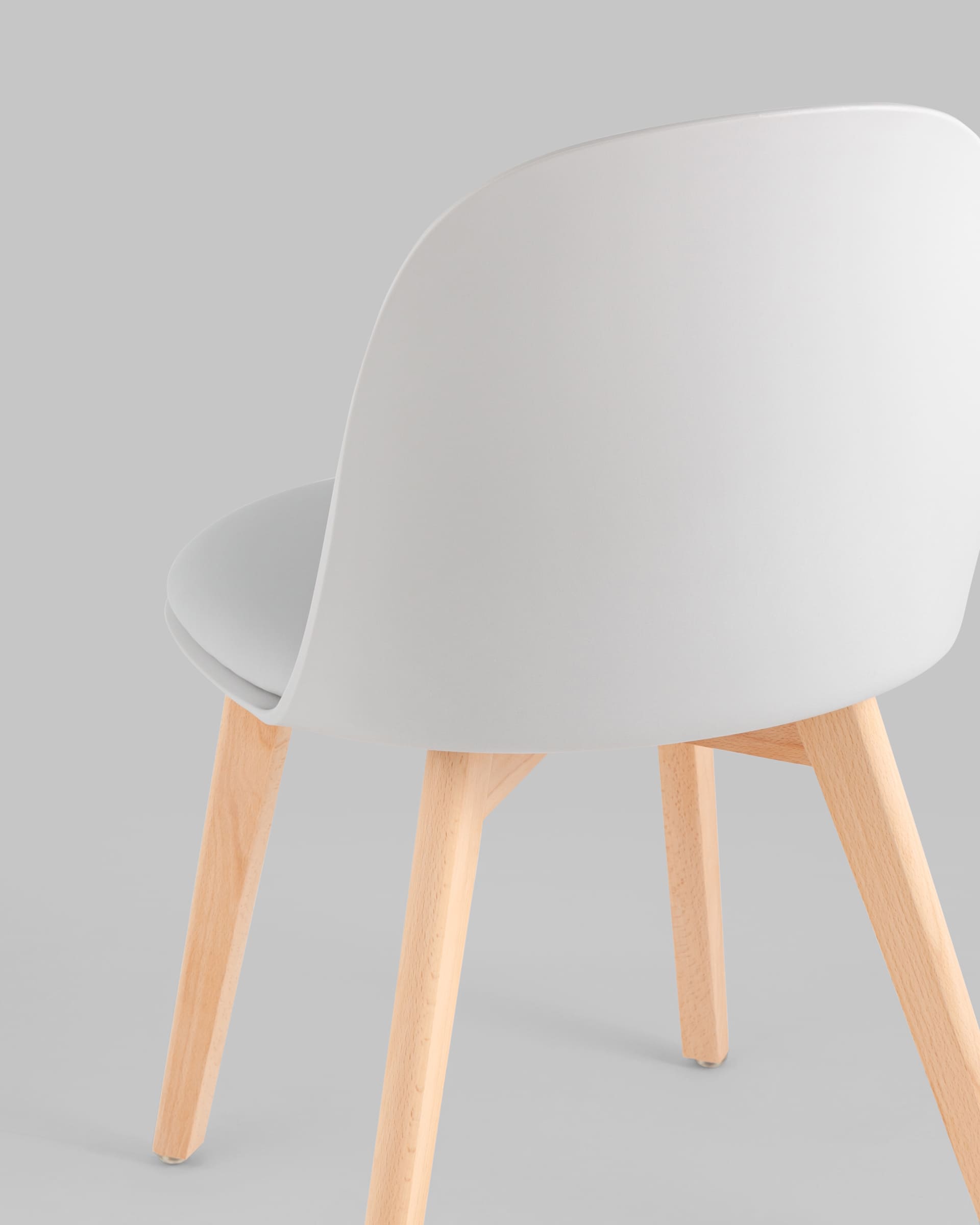 Стул Fog с подушкой светло-серый деревянные ножки — изображение 7