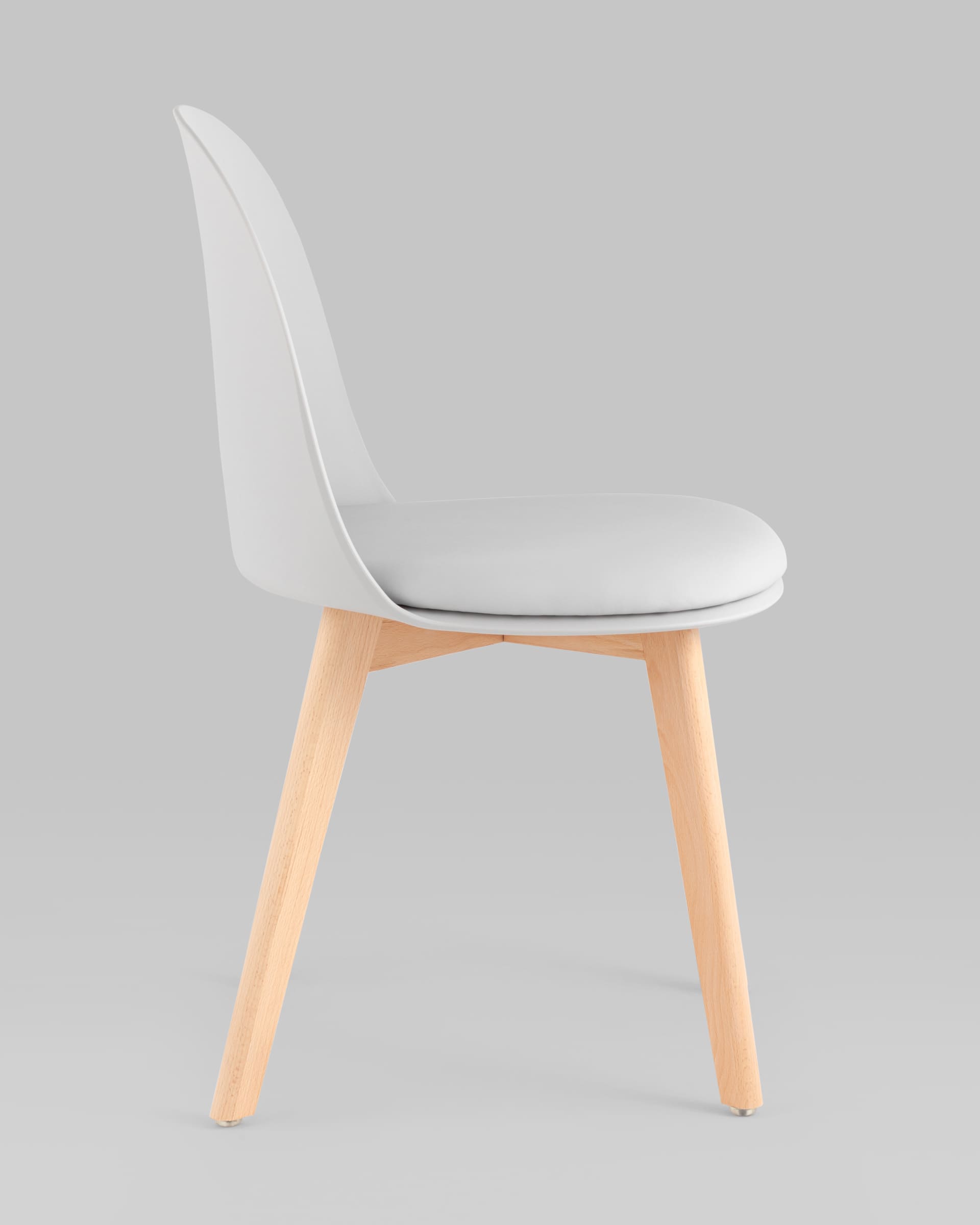 Стул Fog с подушкой светло-серый деревянные ножки — изображение 4