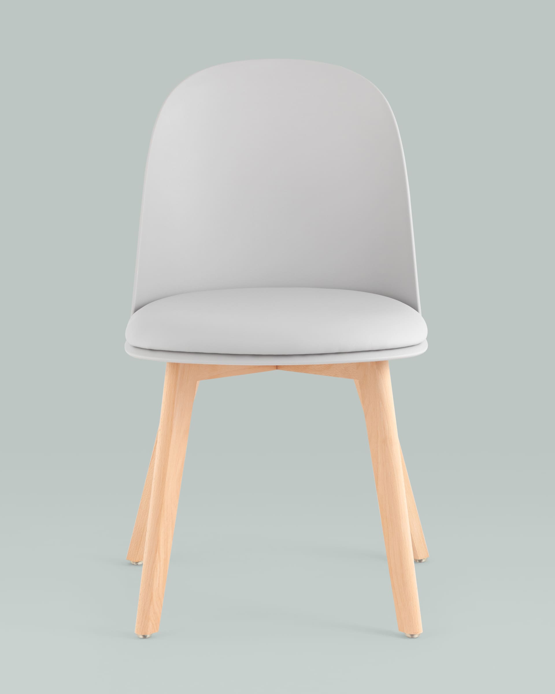 Стул Fog с подушкой светло-серый деревянные ножки — изображение 3