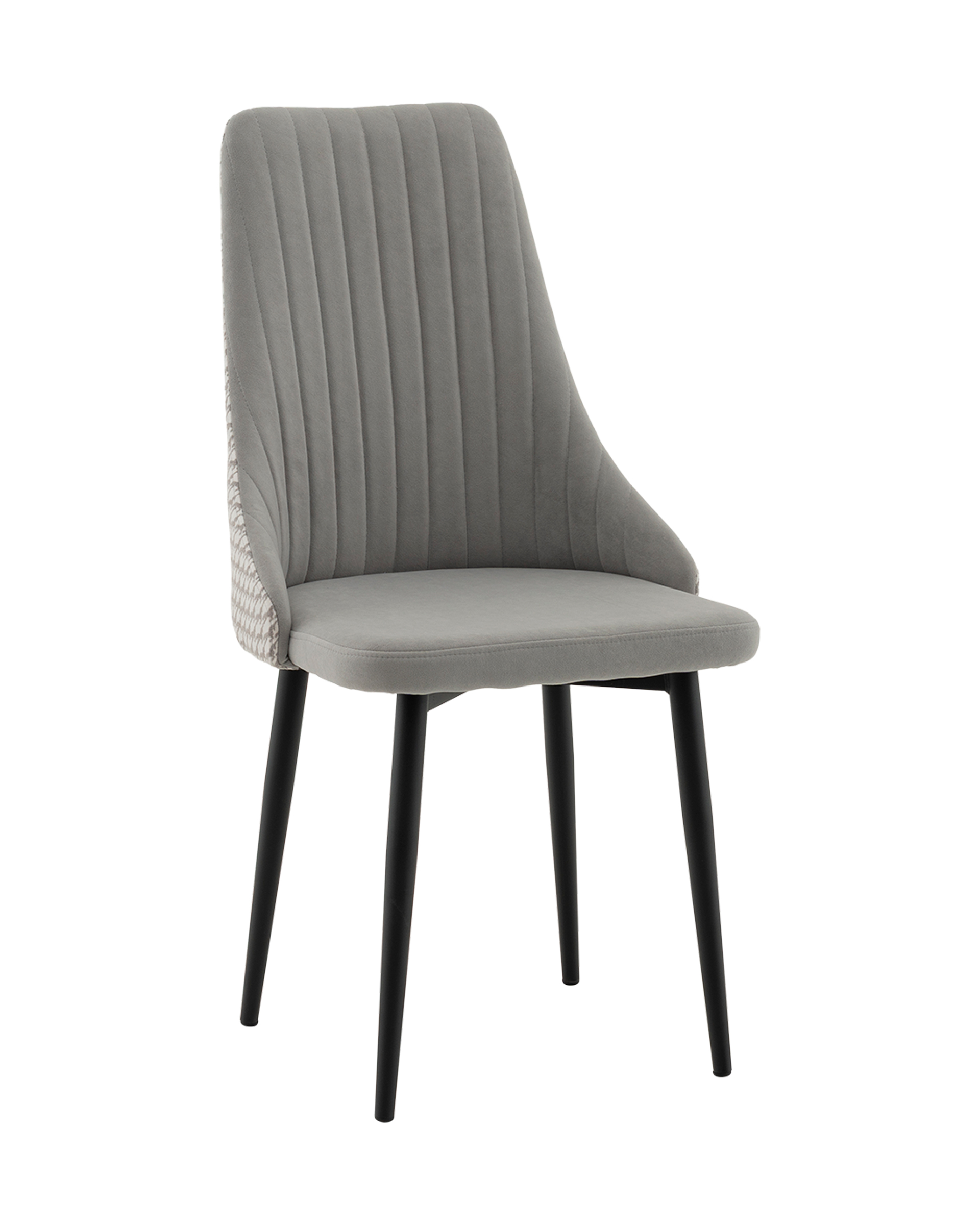 Стул Касаденика велюр серый, спинка гобелен лошадки