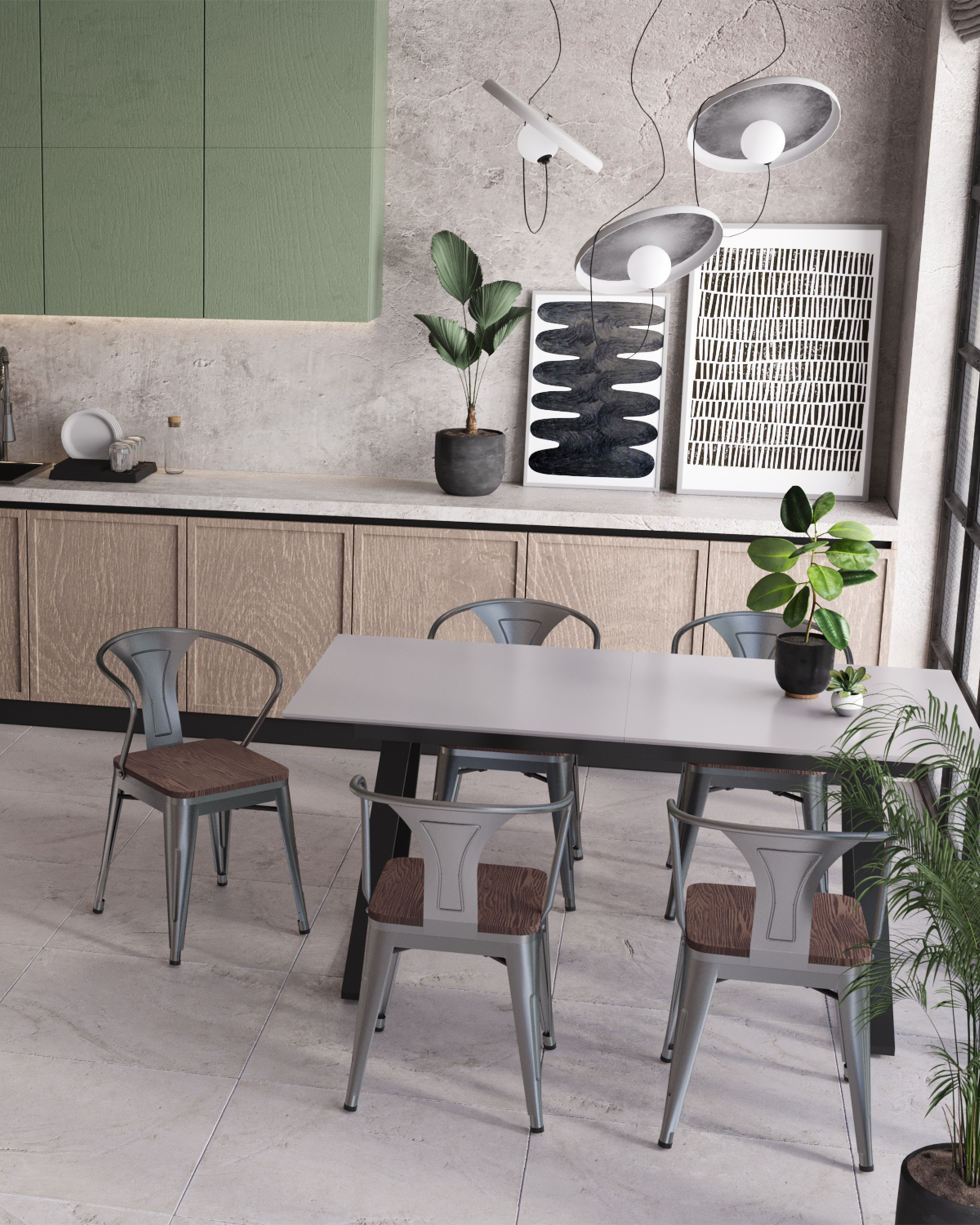 Стол обеденный Детройт раскладной 160-200*90 серый — изображение 4