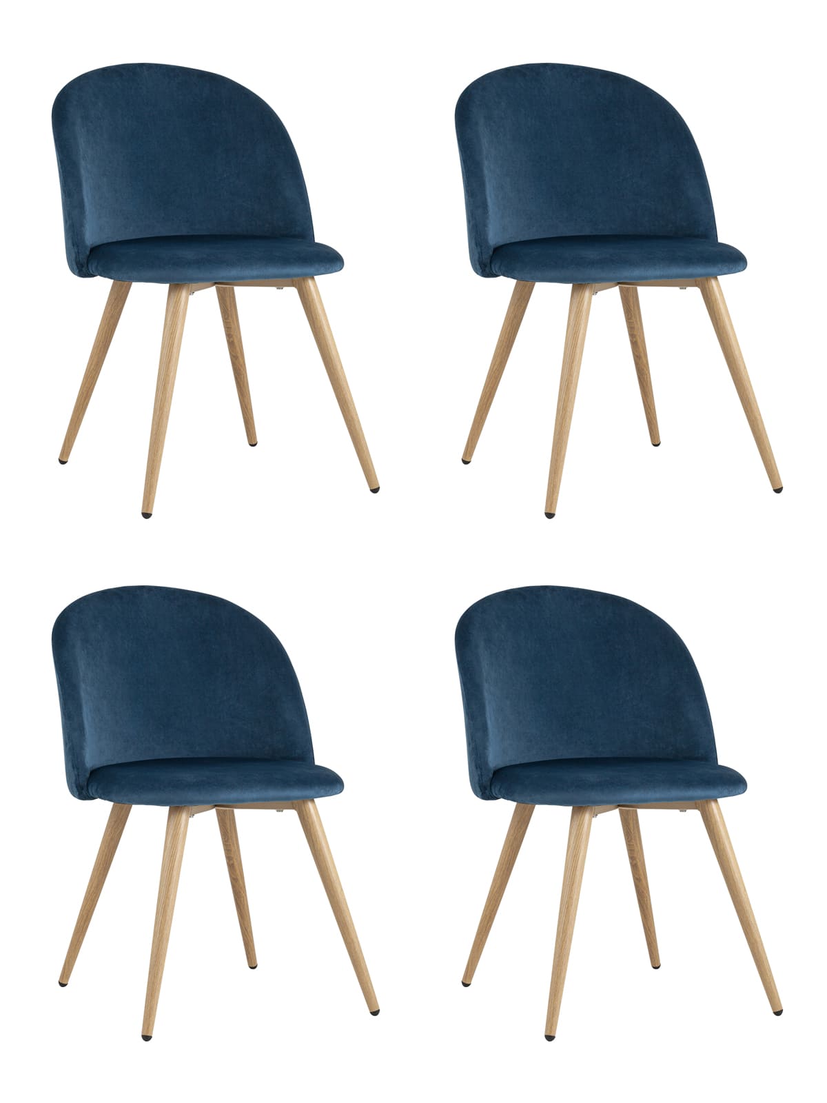 Стул Лион велюр голубой 4 шт