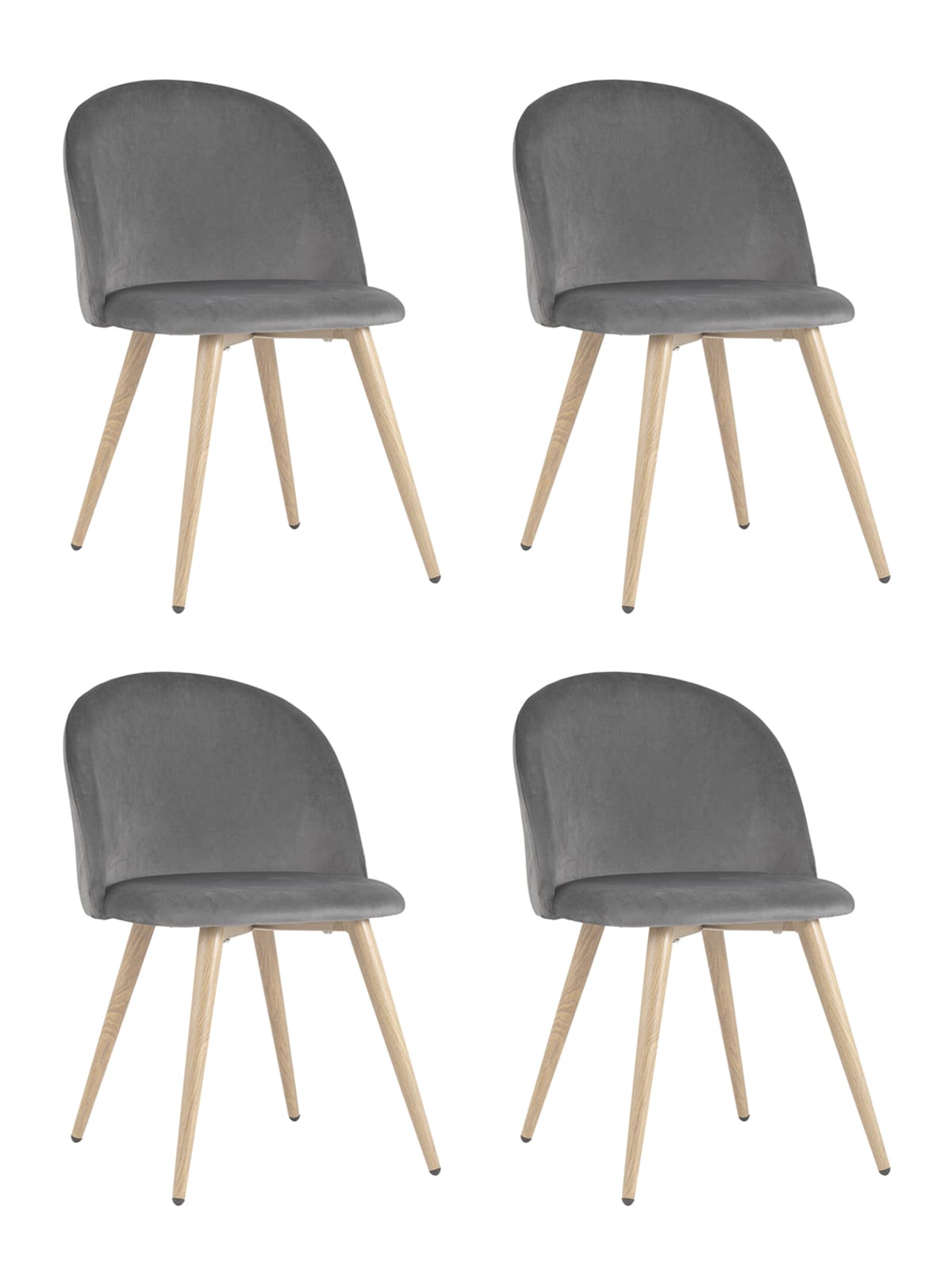 Стул Лион велюр серый 4 шт