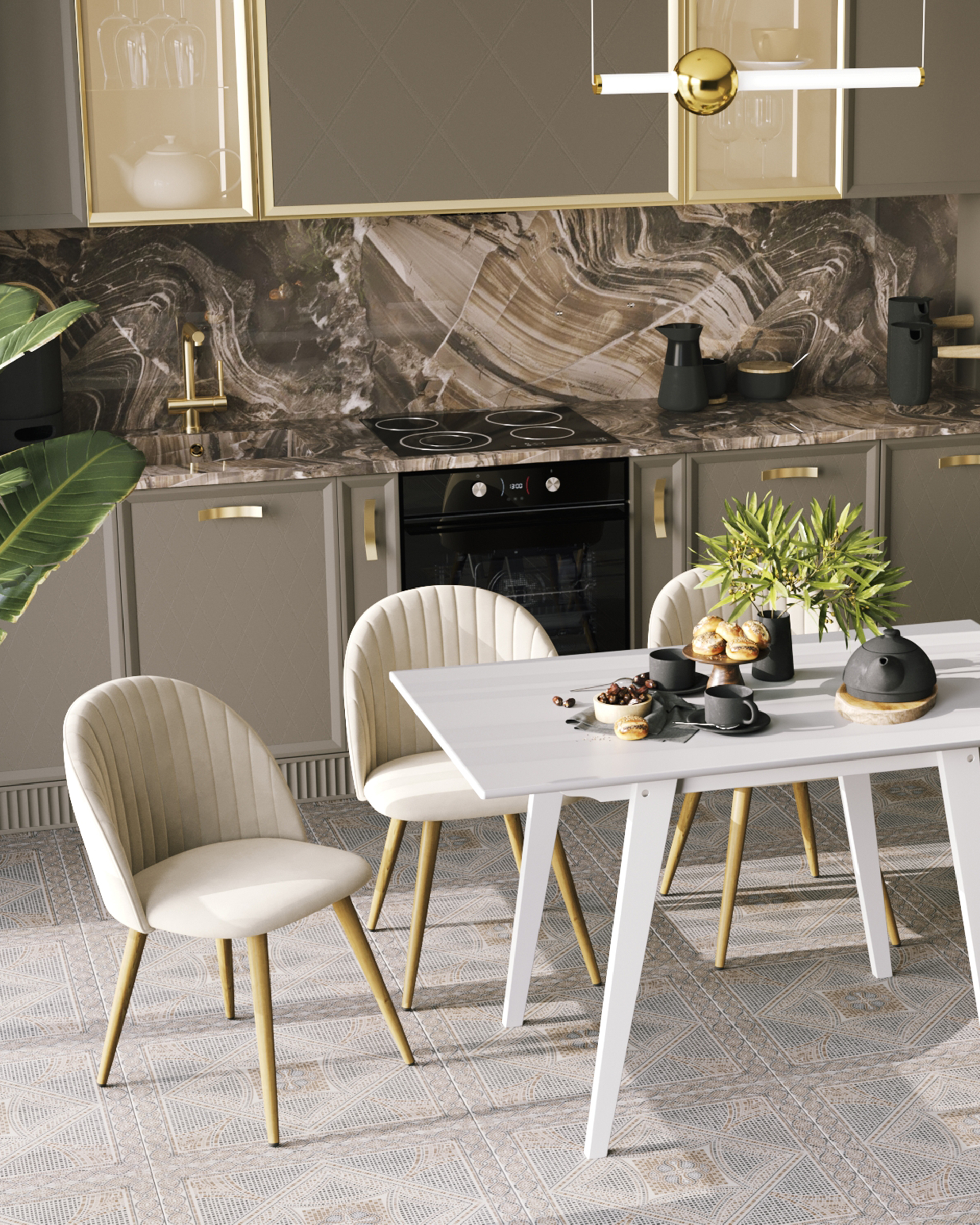 Стол обеденный GUDI 120*75 белый — изображение 3