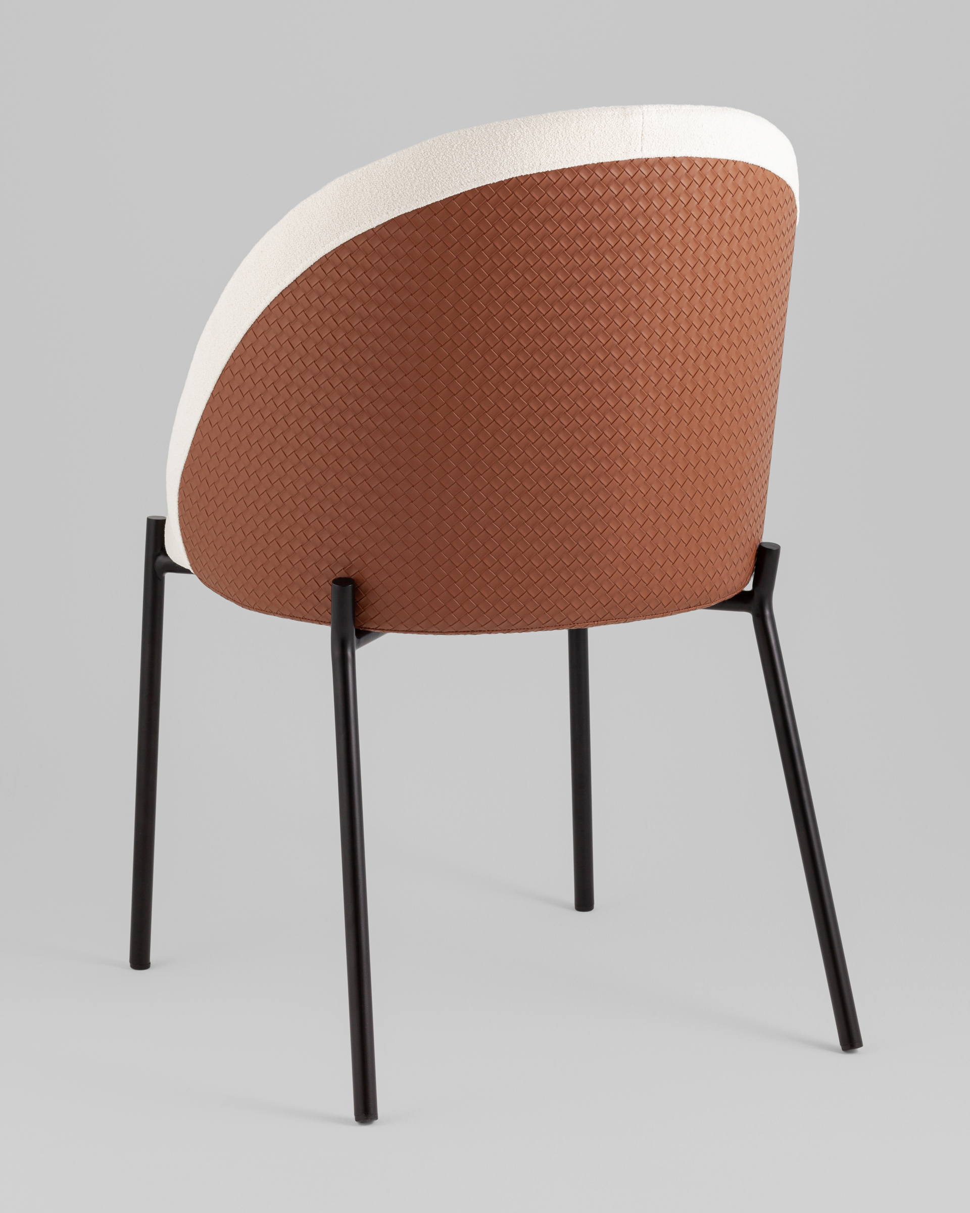 Стул обеденный Adelinde бежевый с коричневой экокожей — изображение 6