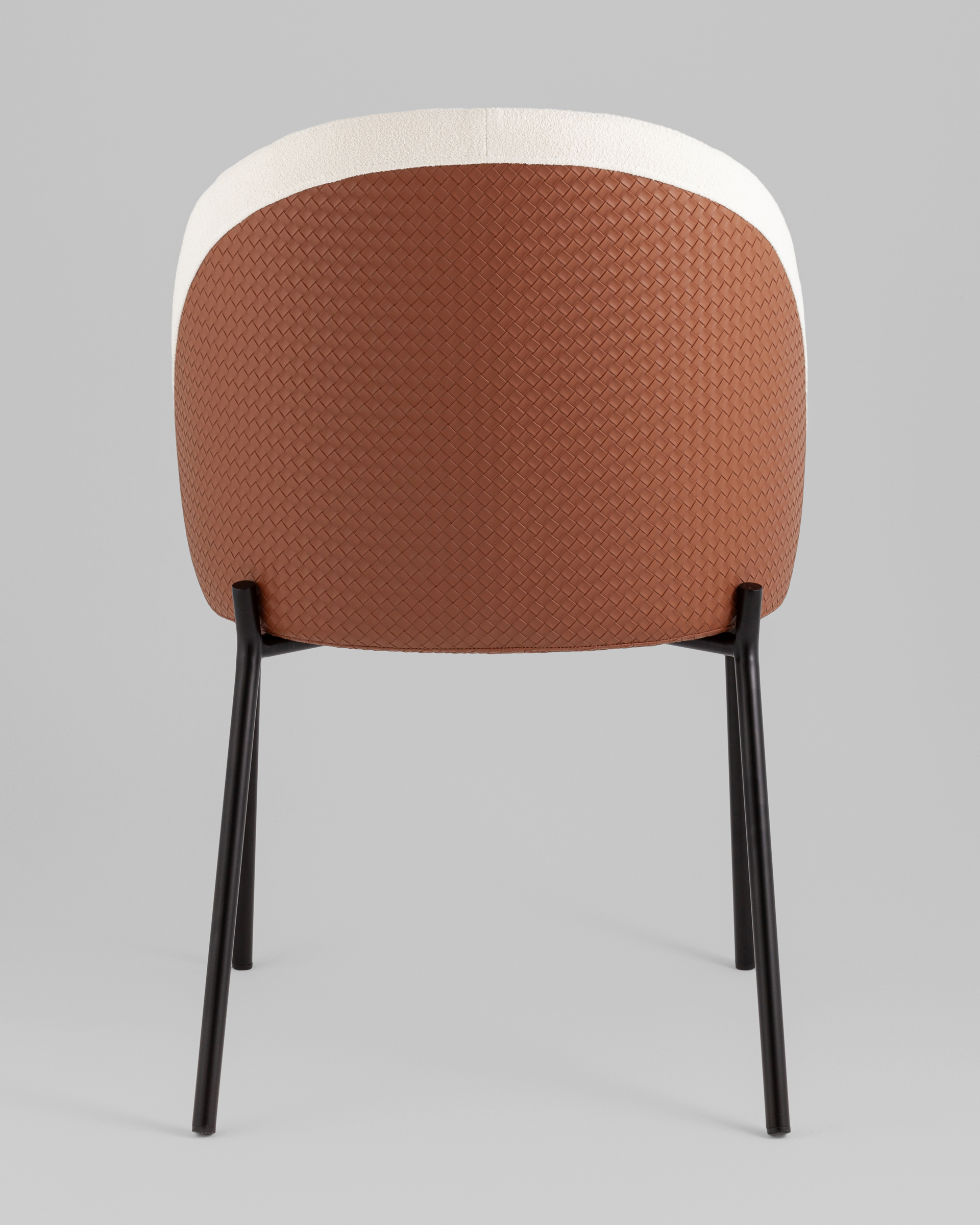 Стул обеденный Adelinde бежевый с коричневой экокожей — изображение 5