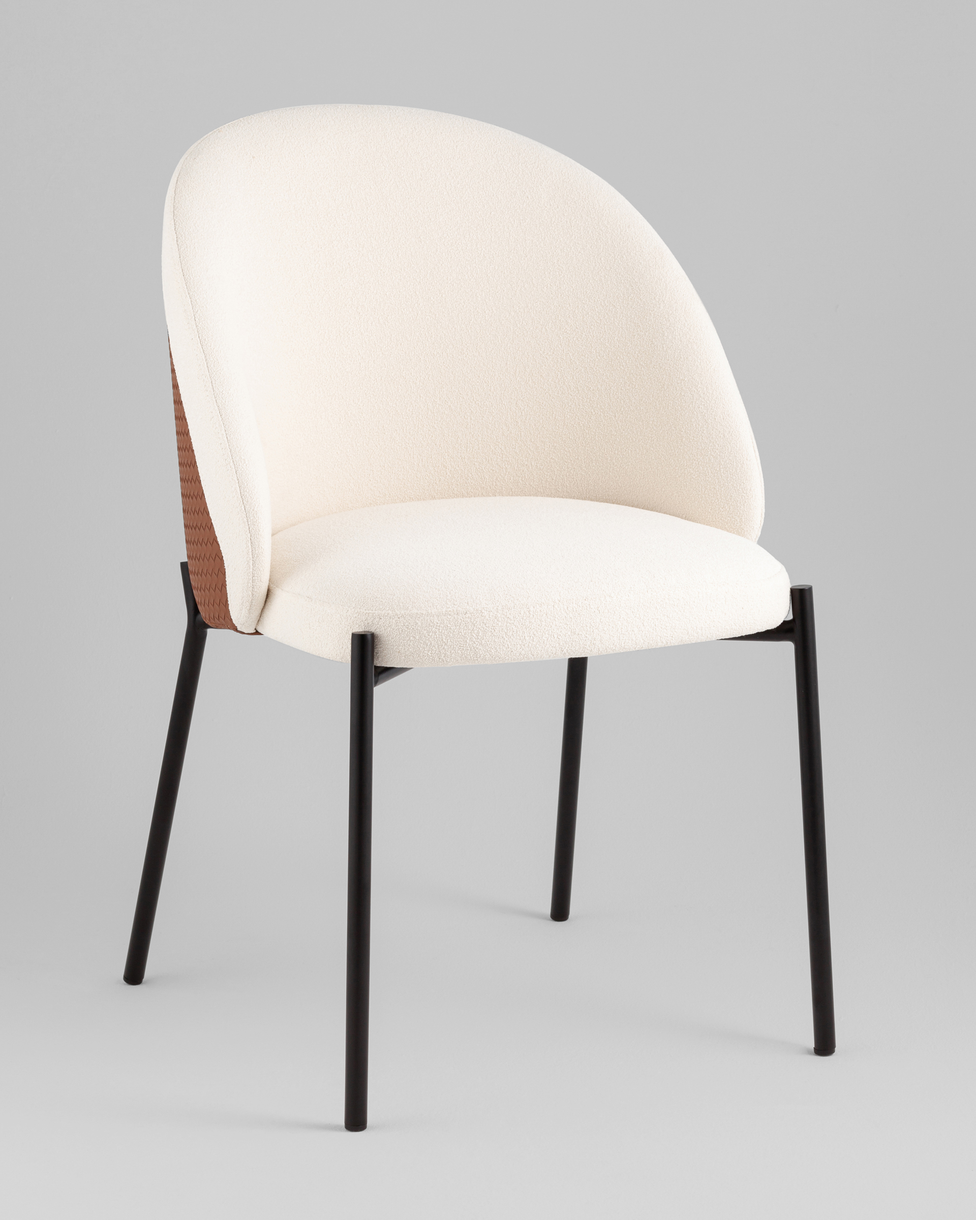 Стул обеденный Adelinde бежевый с коричневой экокожей — изображение 2