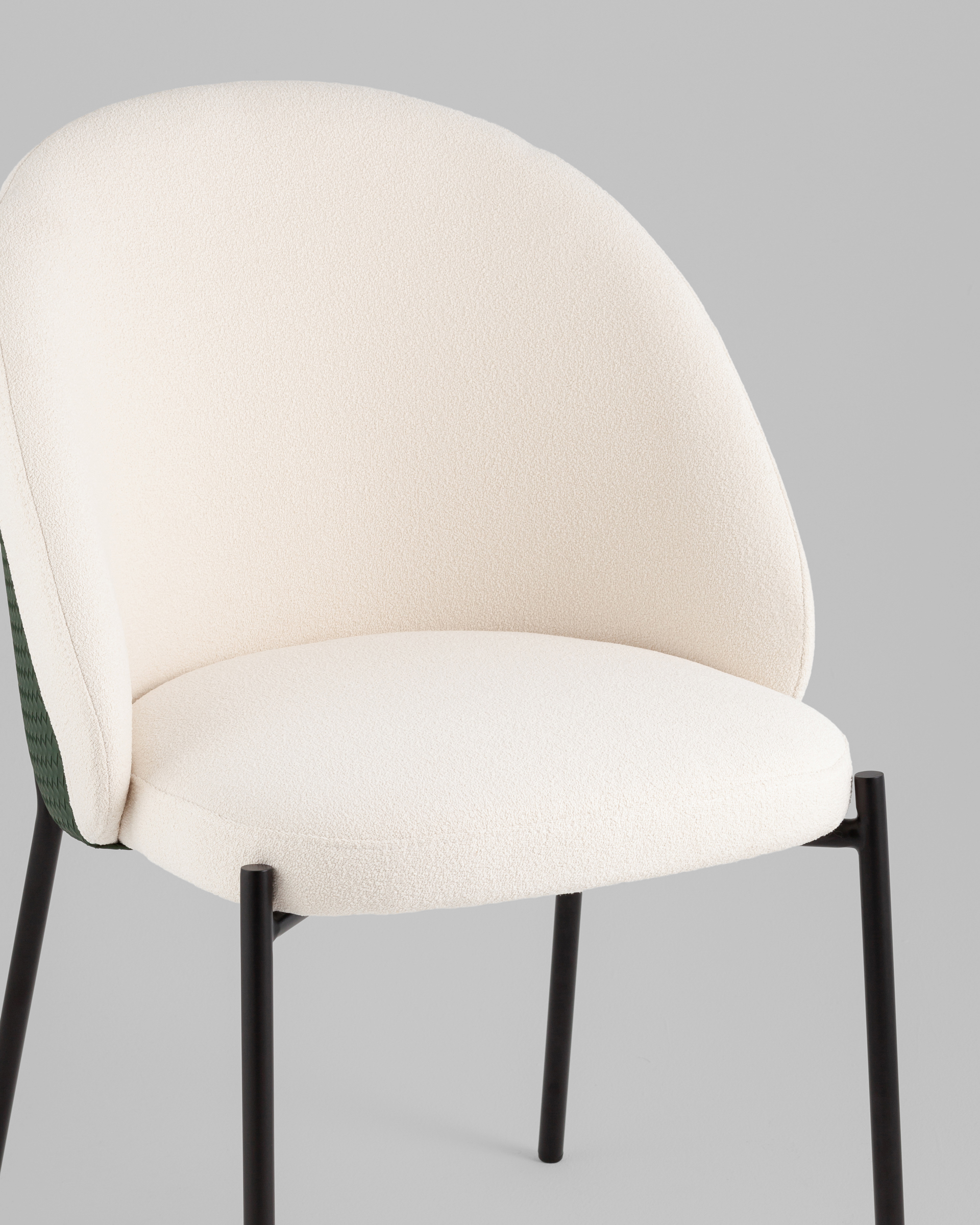 Стул обеденный Adelinde бежевый с зеленой экокожей — изображение 8