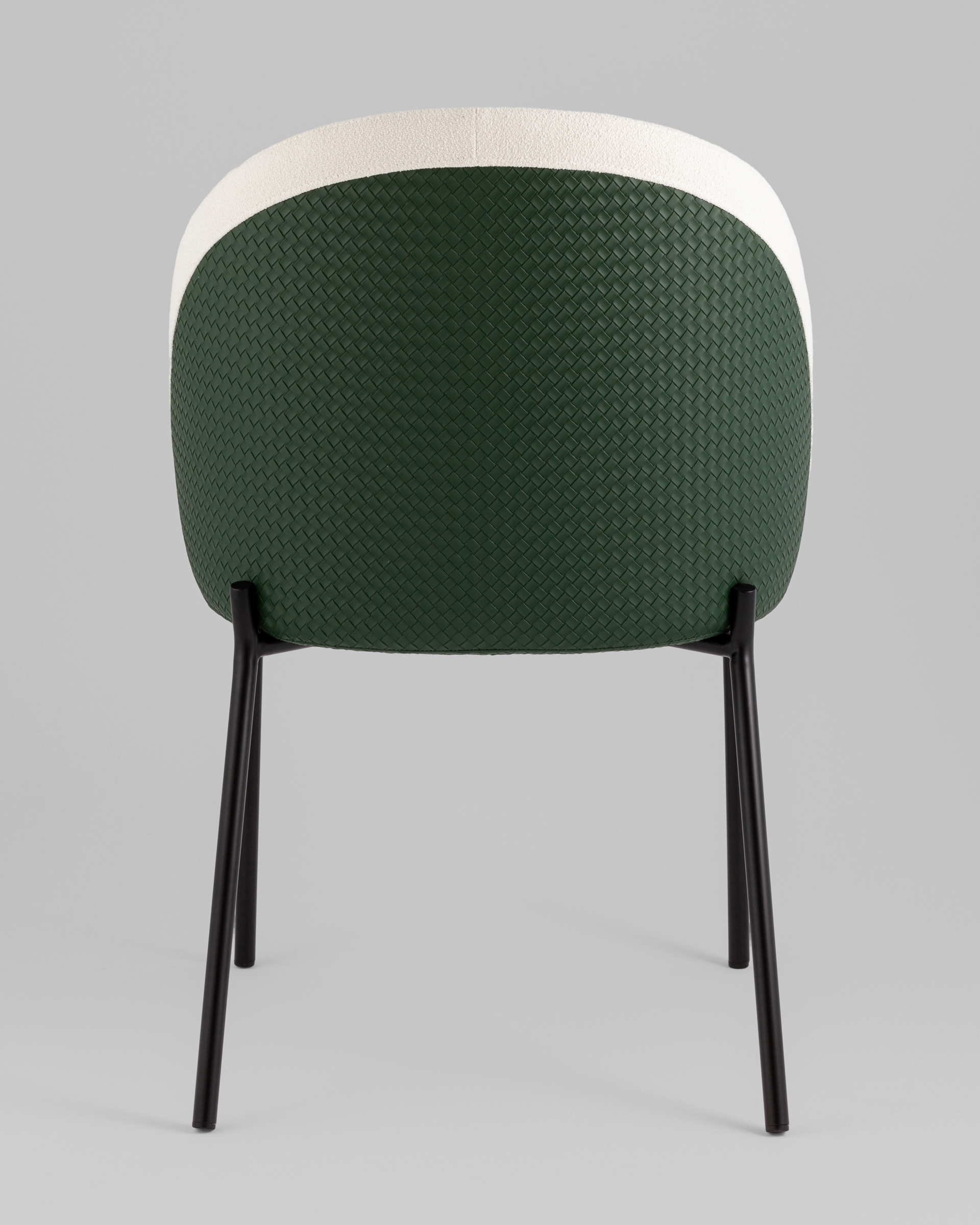 Стул обеденный Adelinde бежевый с зеленой экокожей — изображение 5