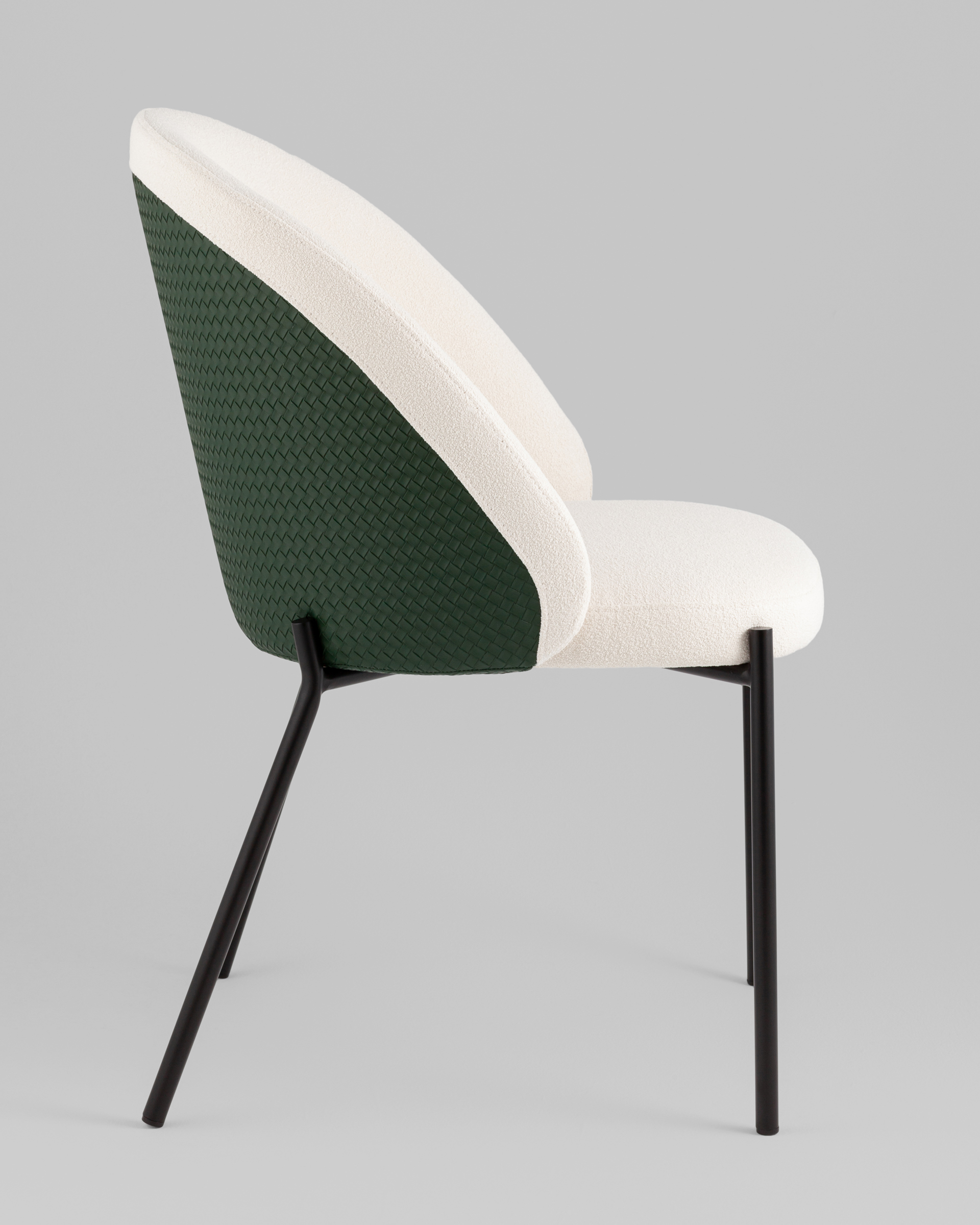 Стул обеденный Adelinde бежевый с зеленой экокожей — изображение 4