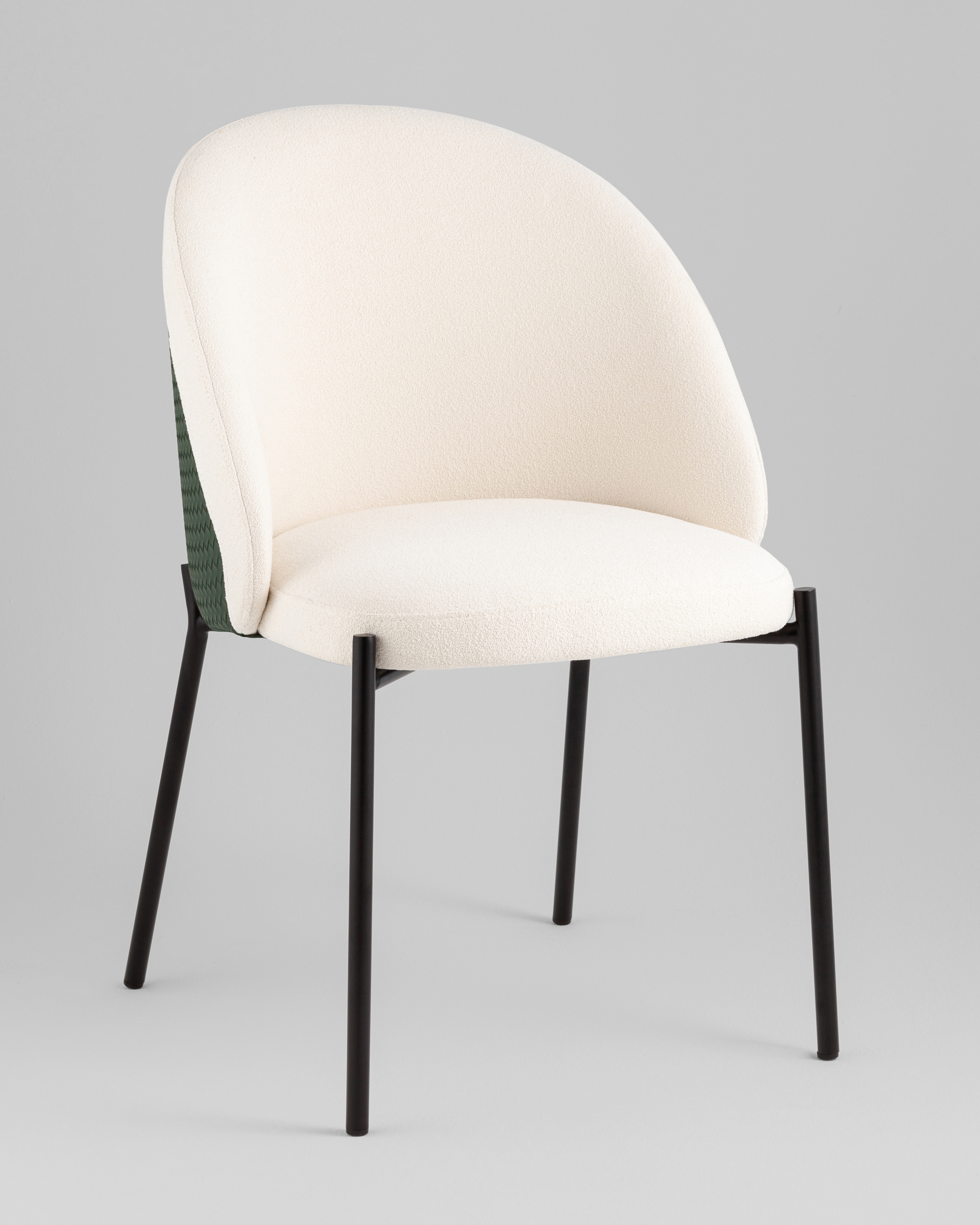 Стул обеденный Adelinde бежевый с зеленой экокожей — изображение 2