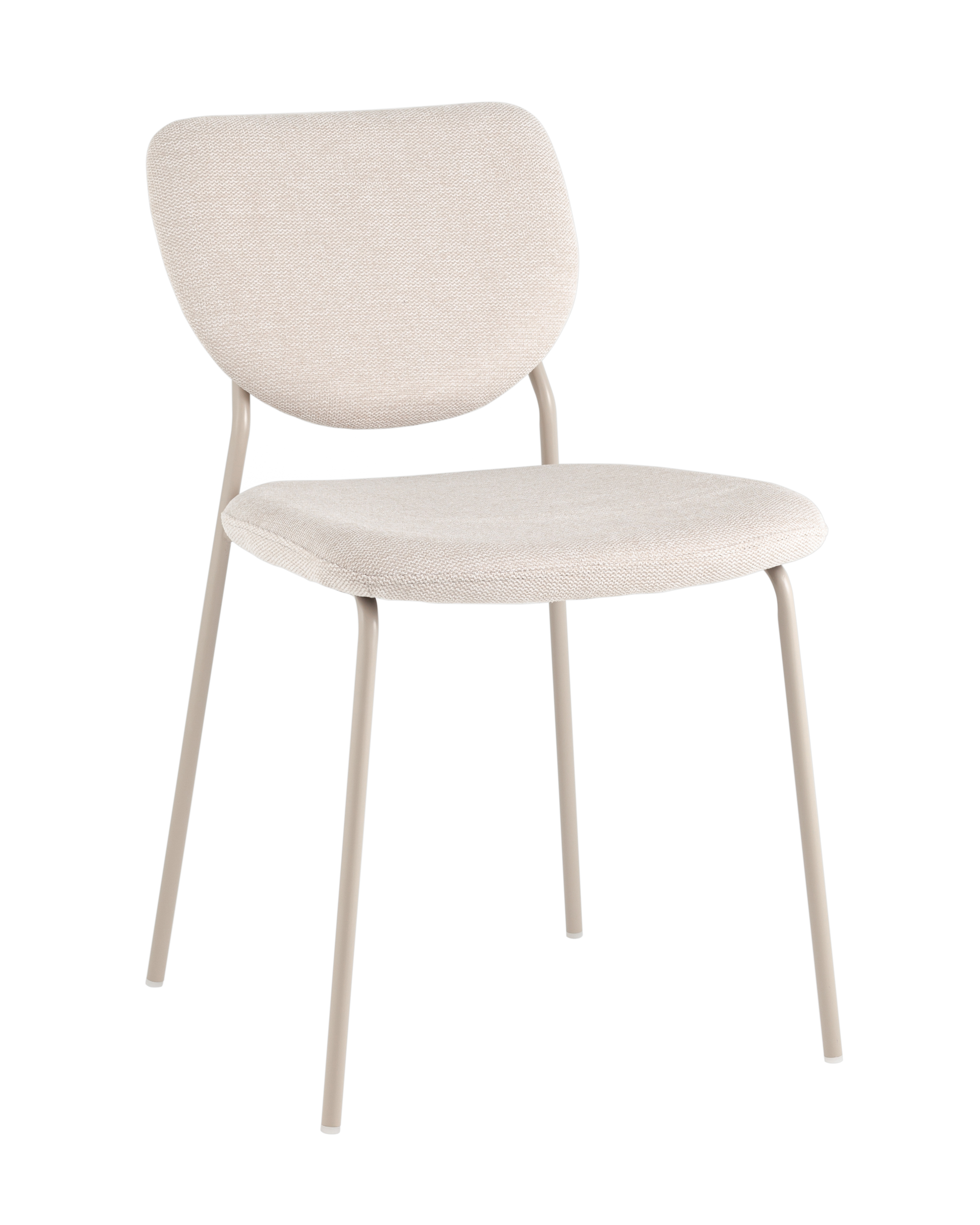 Стул обеденный Gigi шенилл бежевый кремовые ножки