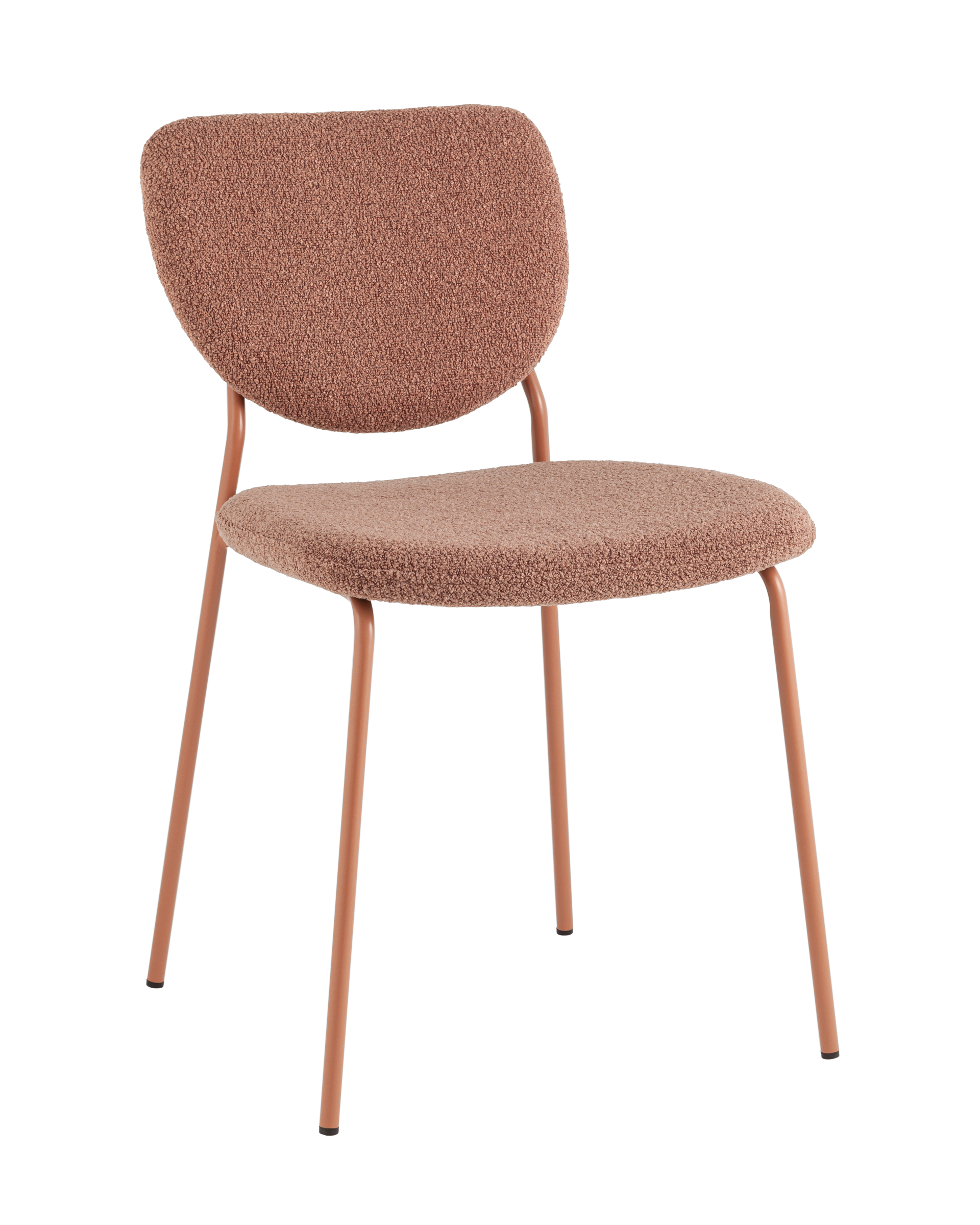 Стул обеденный Gigi коричневый букле розовые ножки