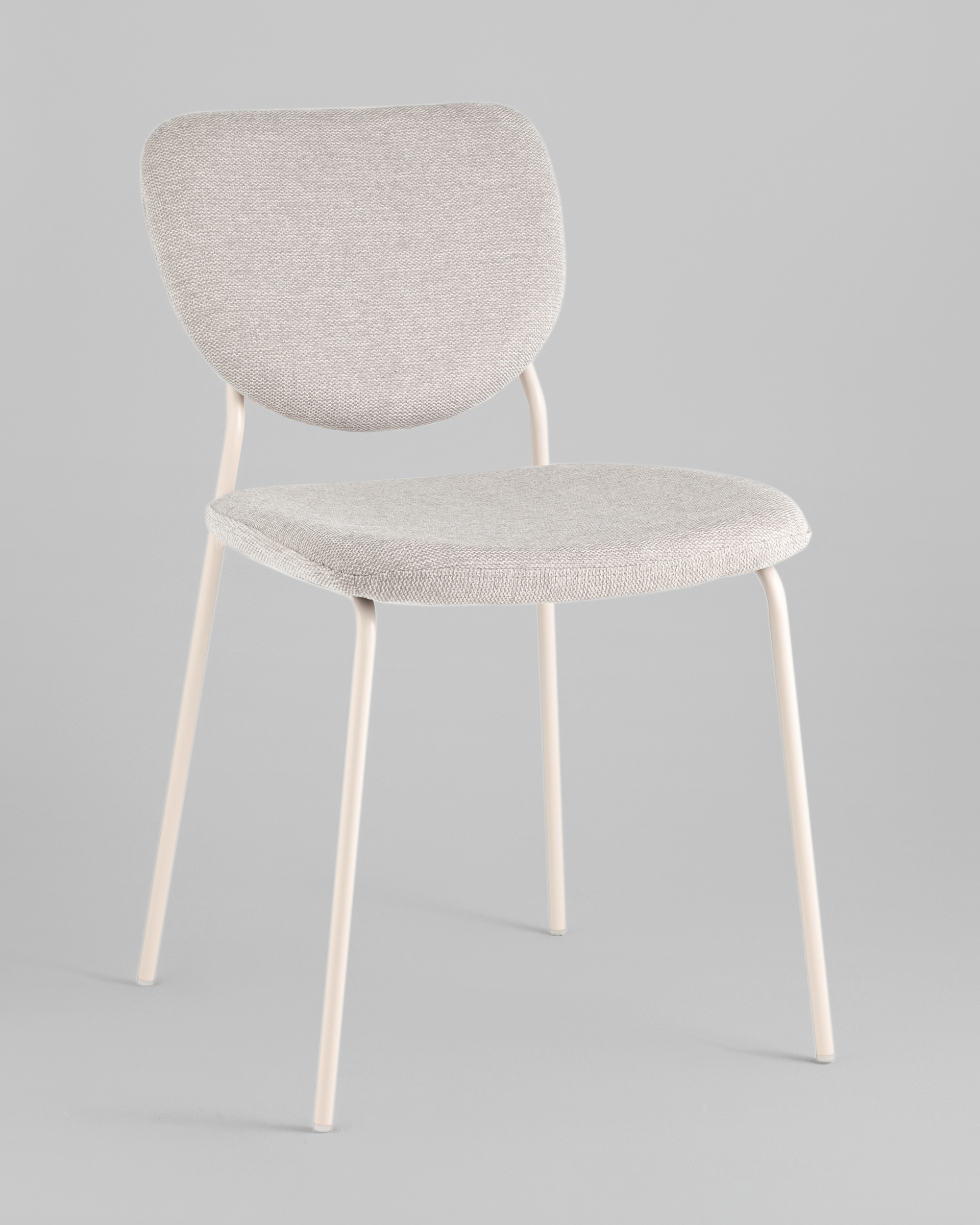 Стул обеденный Gigi шенилл серый белые ножки — изображение 2
