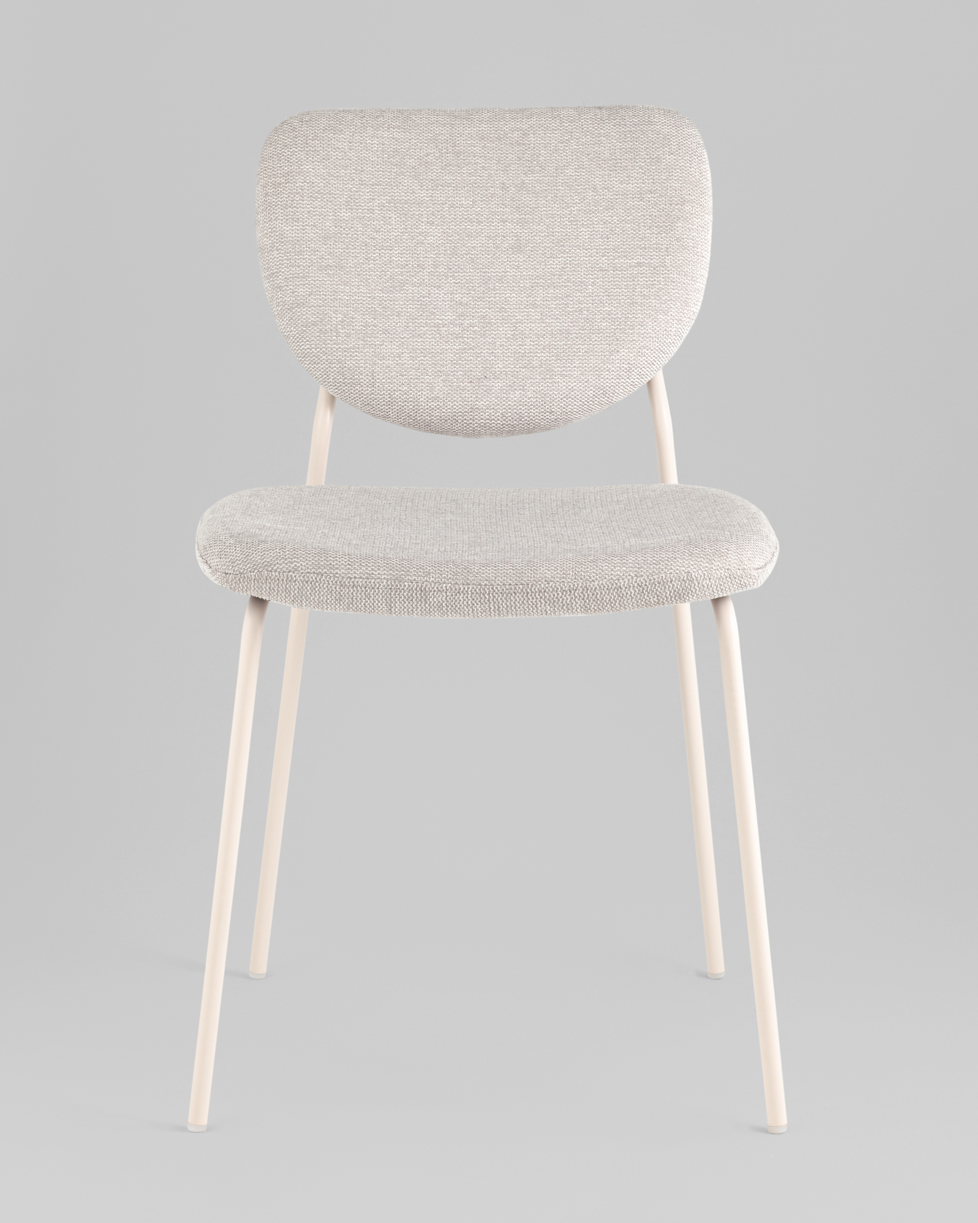 Стул обеденный Gigi шенилл серый белые ножки — изображение 3