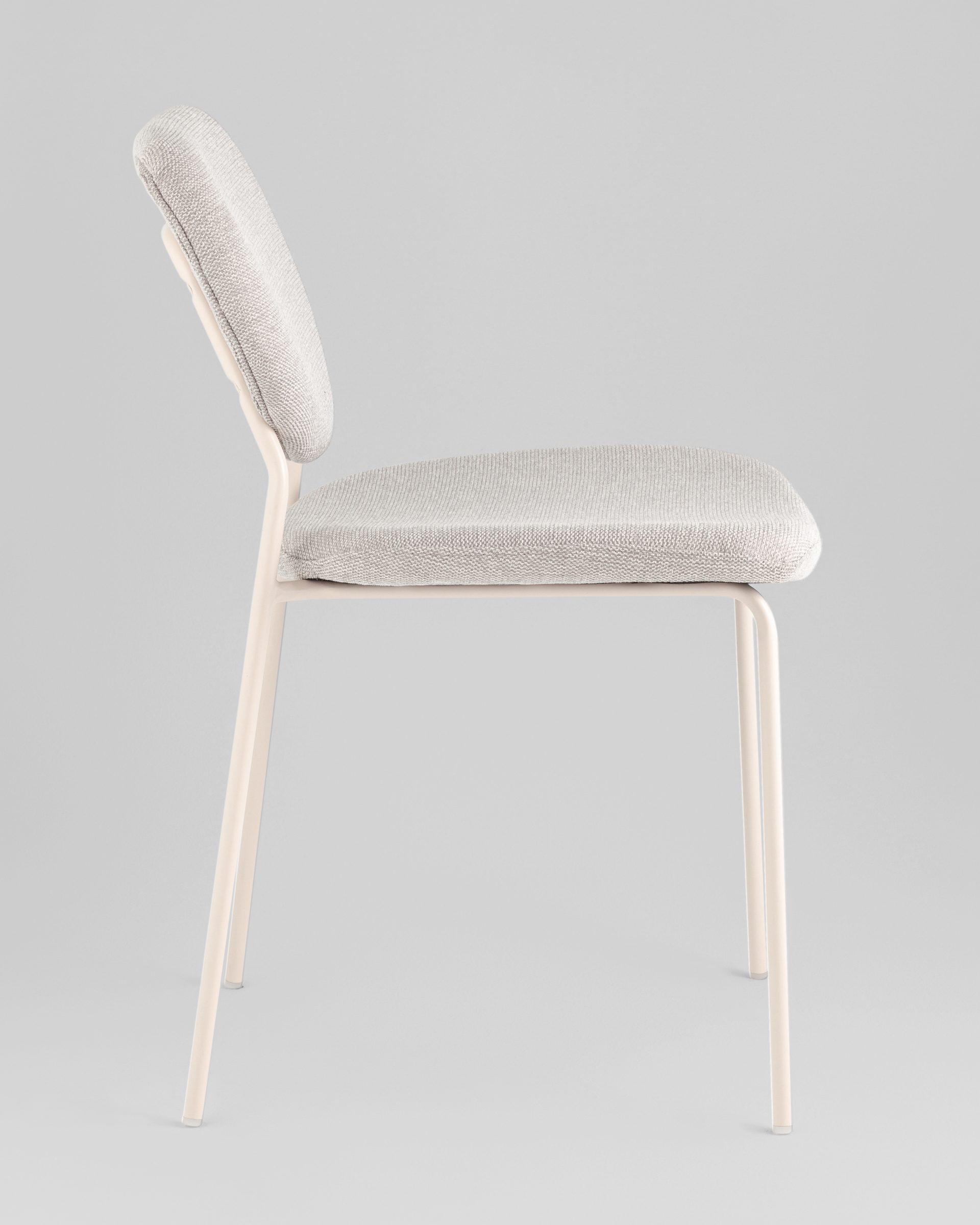 Стул обеденный Gigi шенилл серый белые ножки — изображение 4