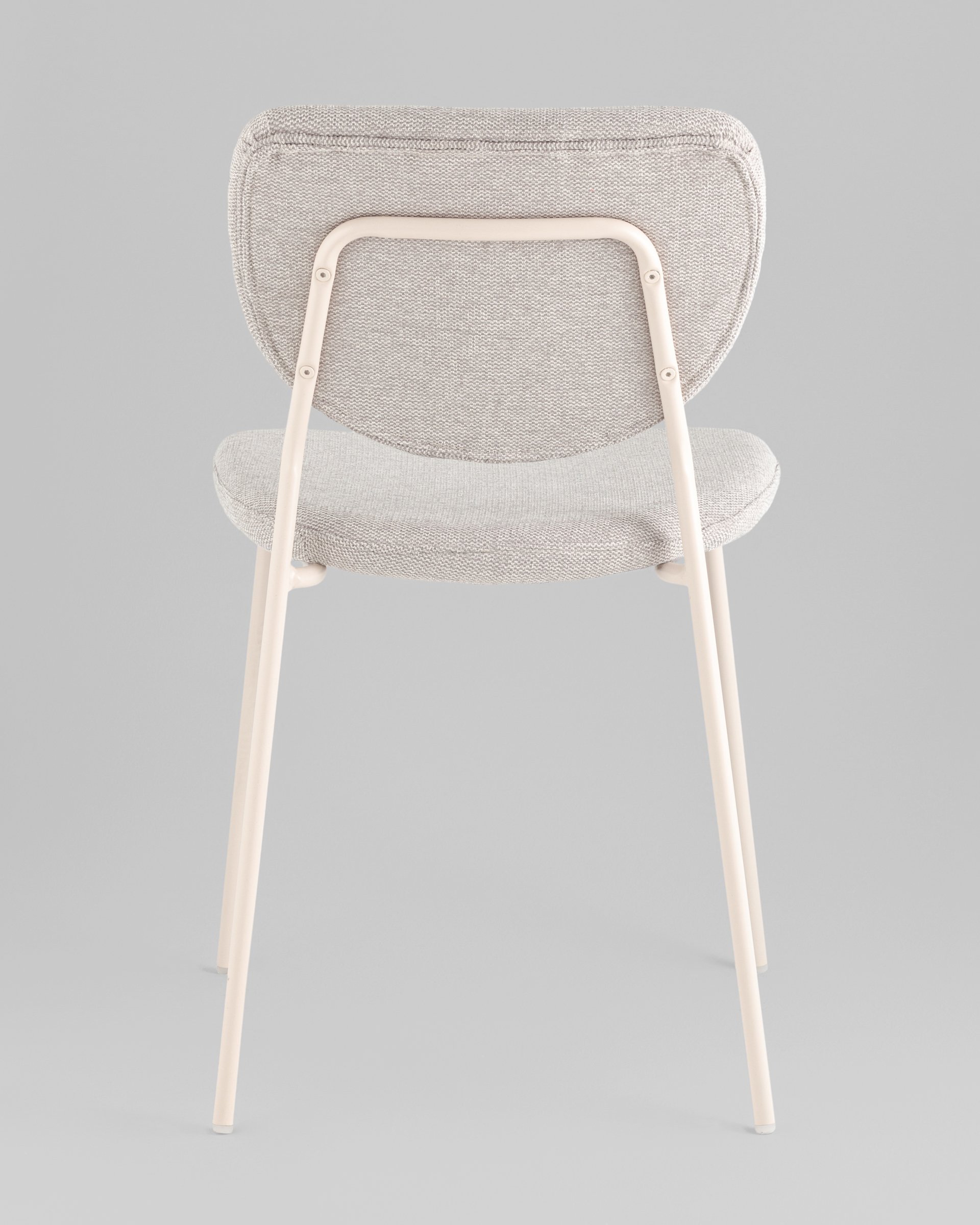 Стул обеденный Gigi шенилл серый белые ножки — изображение 5