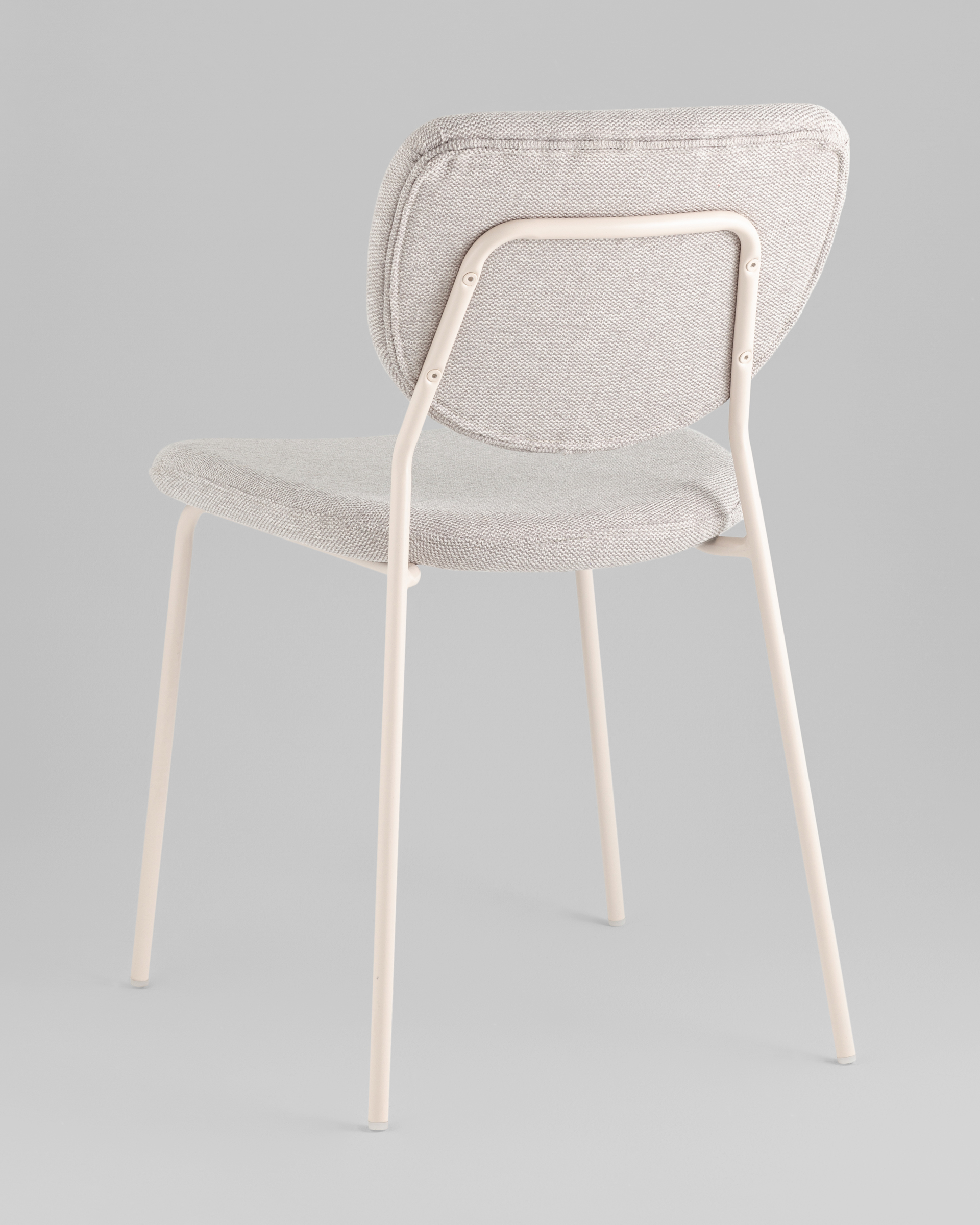 Стул обеденный Gigi шенилл серый белые ножки — изображение 6
