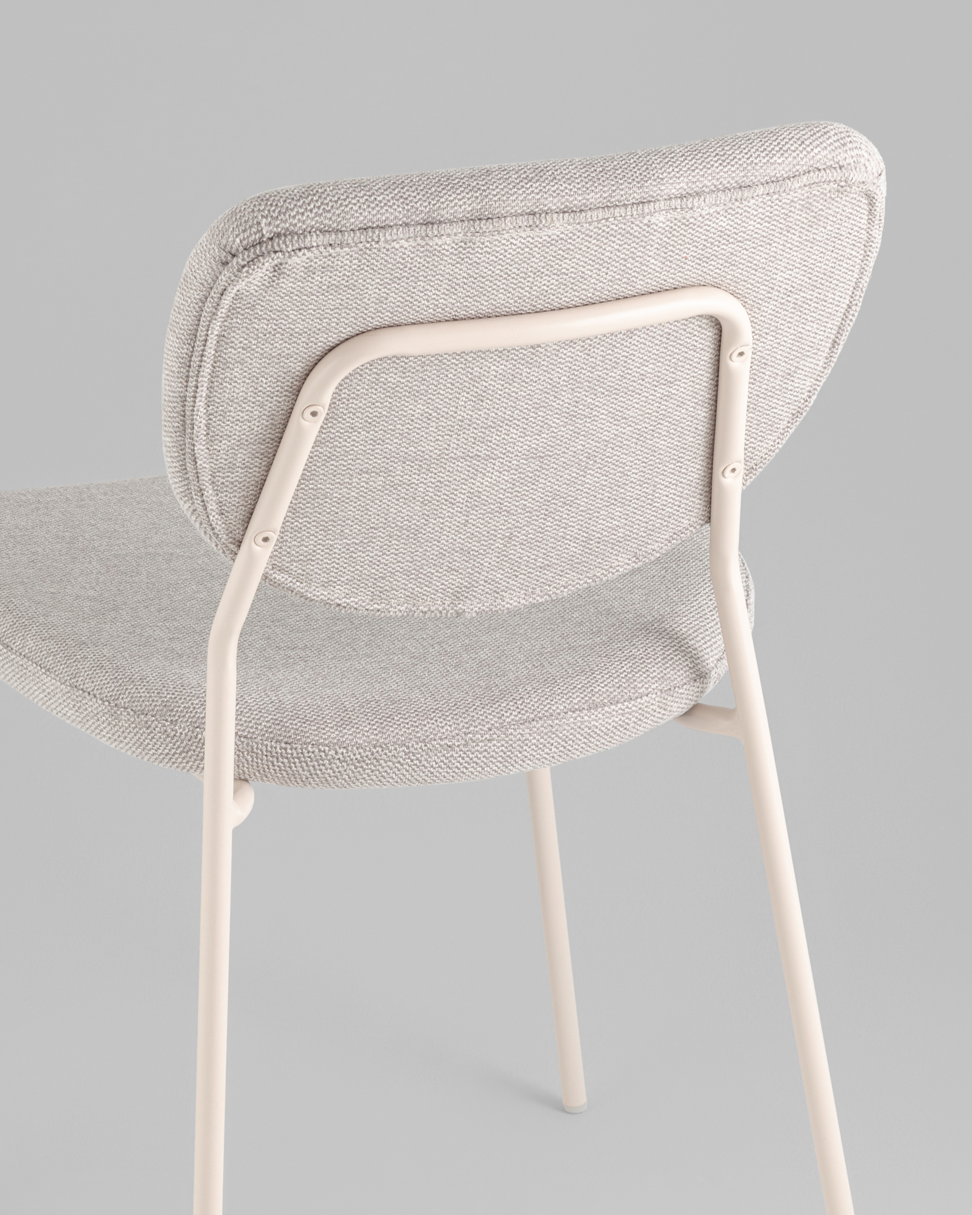Стул обеденный Gigi шенилл серый белые ножки — изображение 7