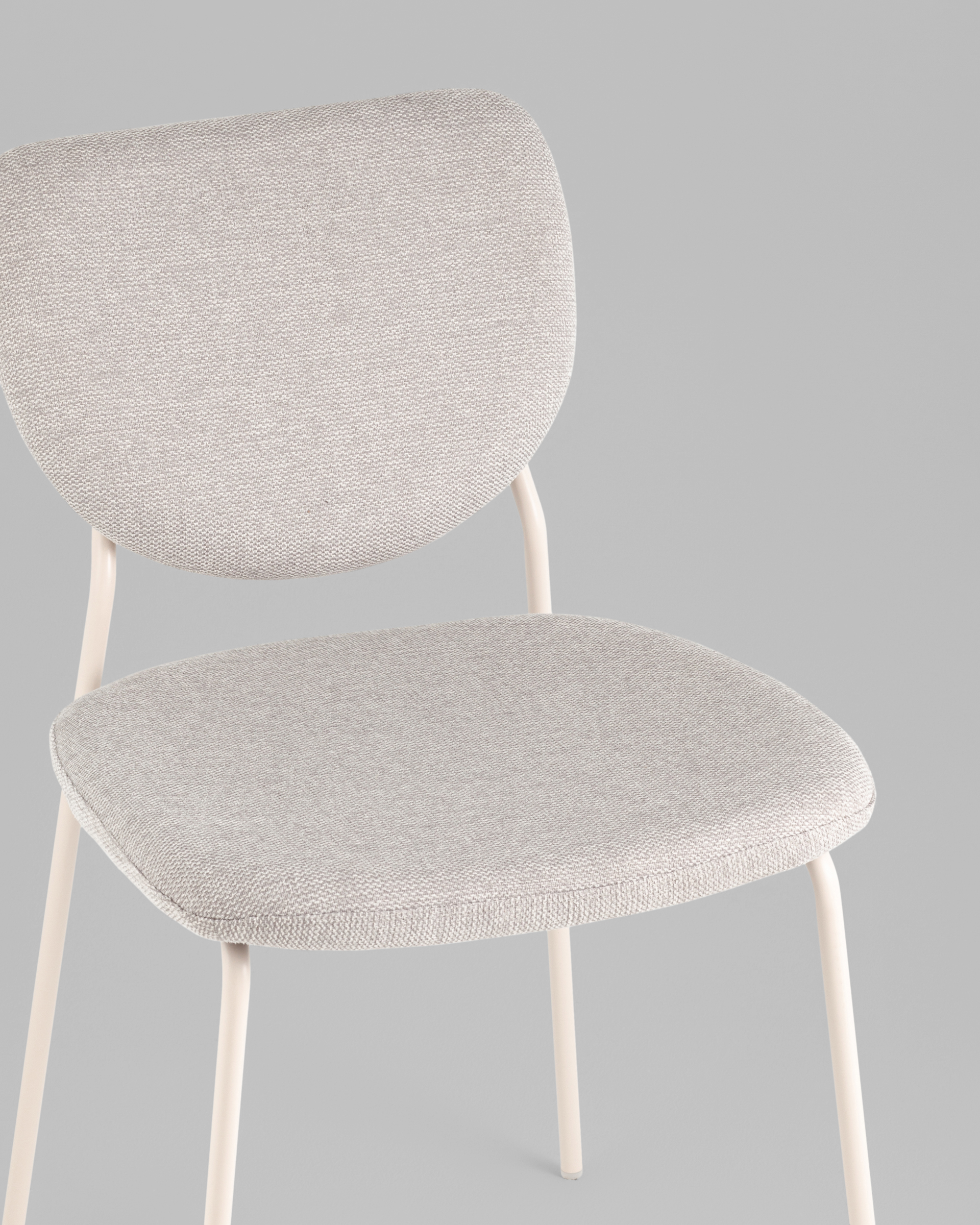 Стул обеденный Gigi шенилл серый белые ножки — изображение 8