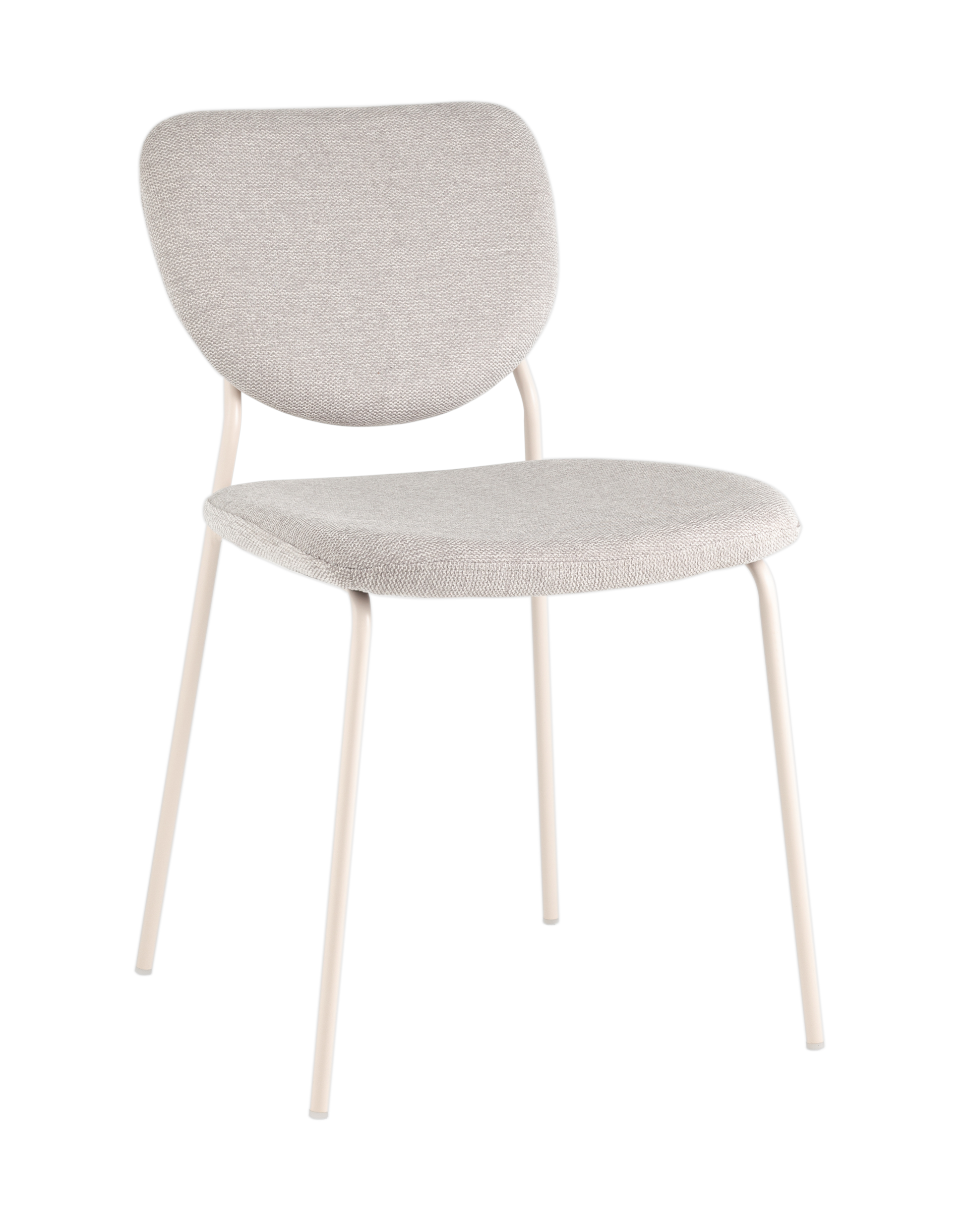 Стул обеденный Gigi шенилл серый белые ножки