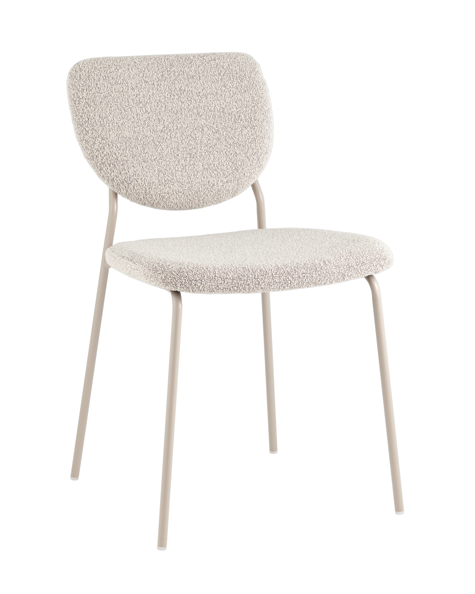 Стул обеденный Gigi серо-бежевый букле кремовые ножки