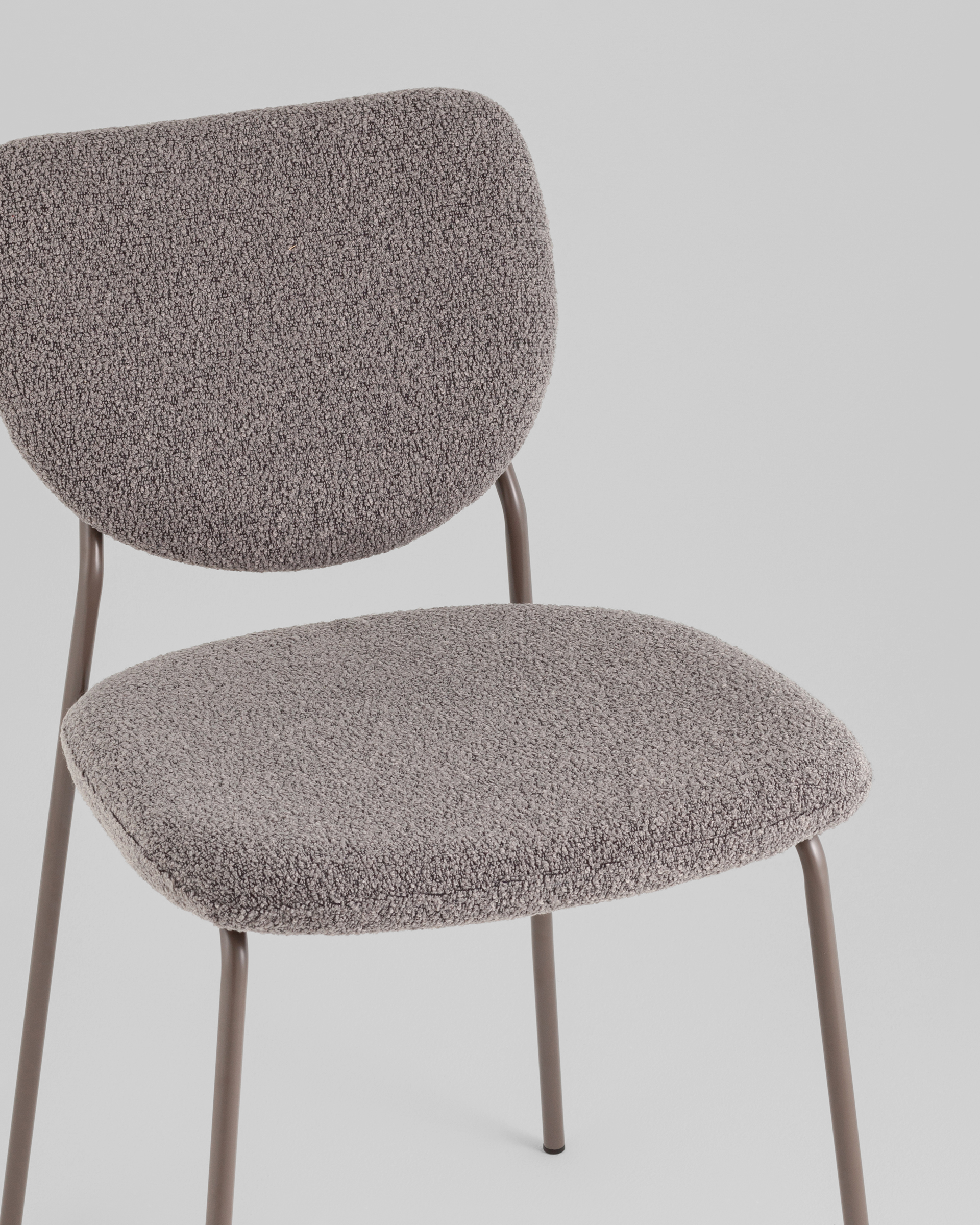 Стул обеденный Gigi тёмно-серый букле серые ножки — изображение 8