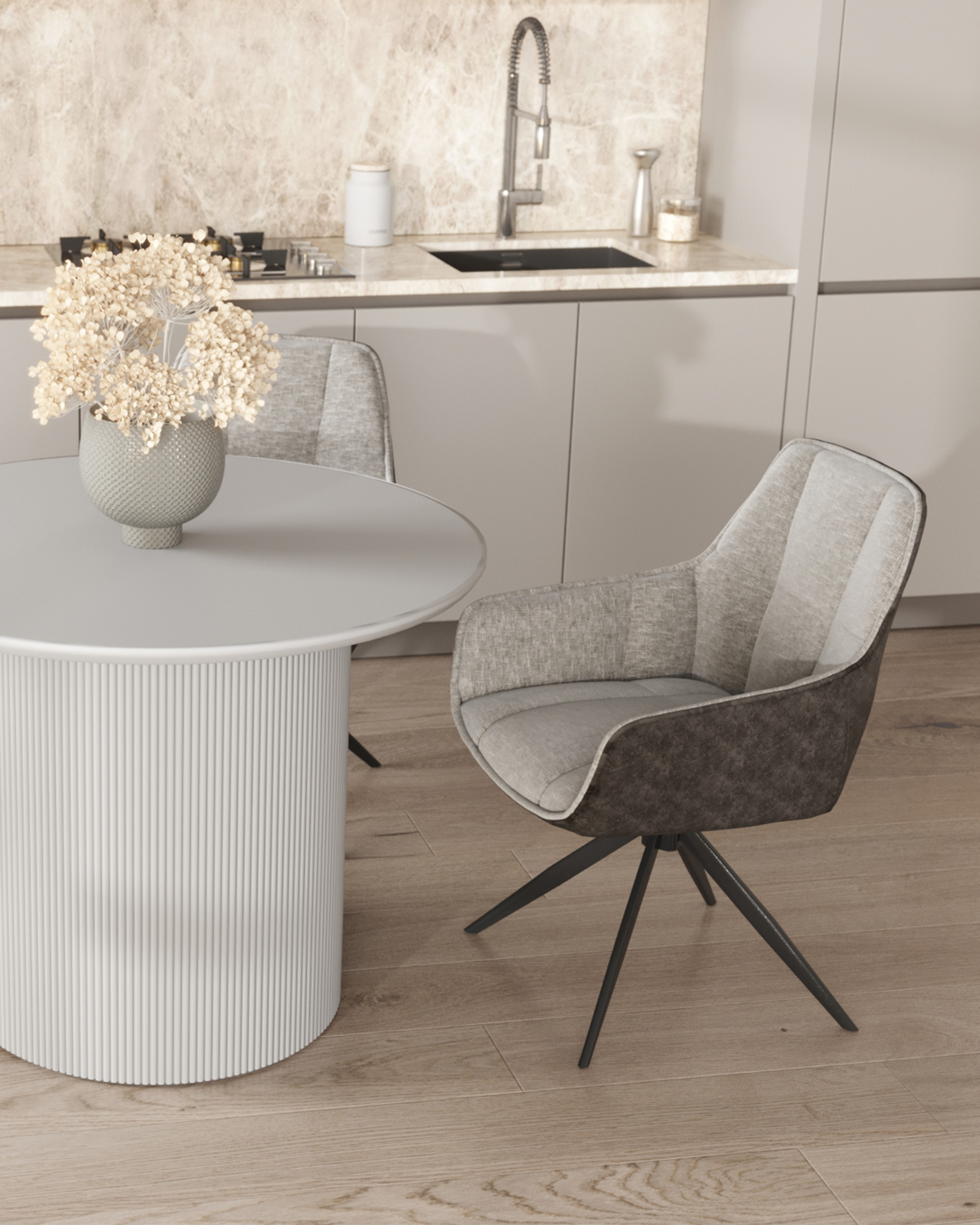 Стул обеденный Alba серый спинка экокожа — изображение 3