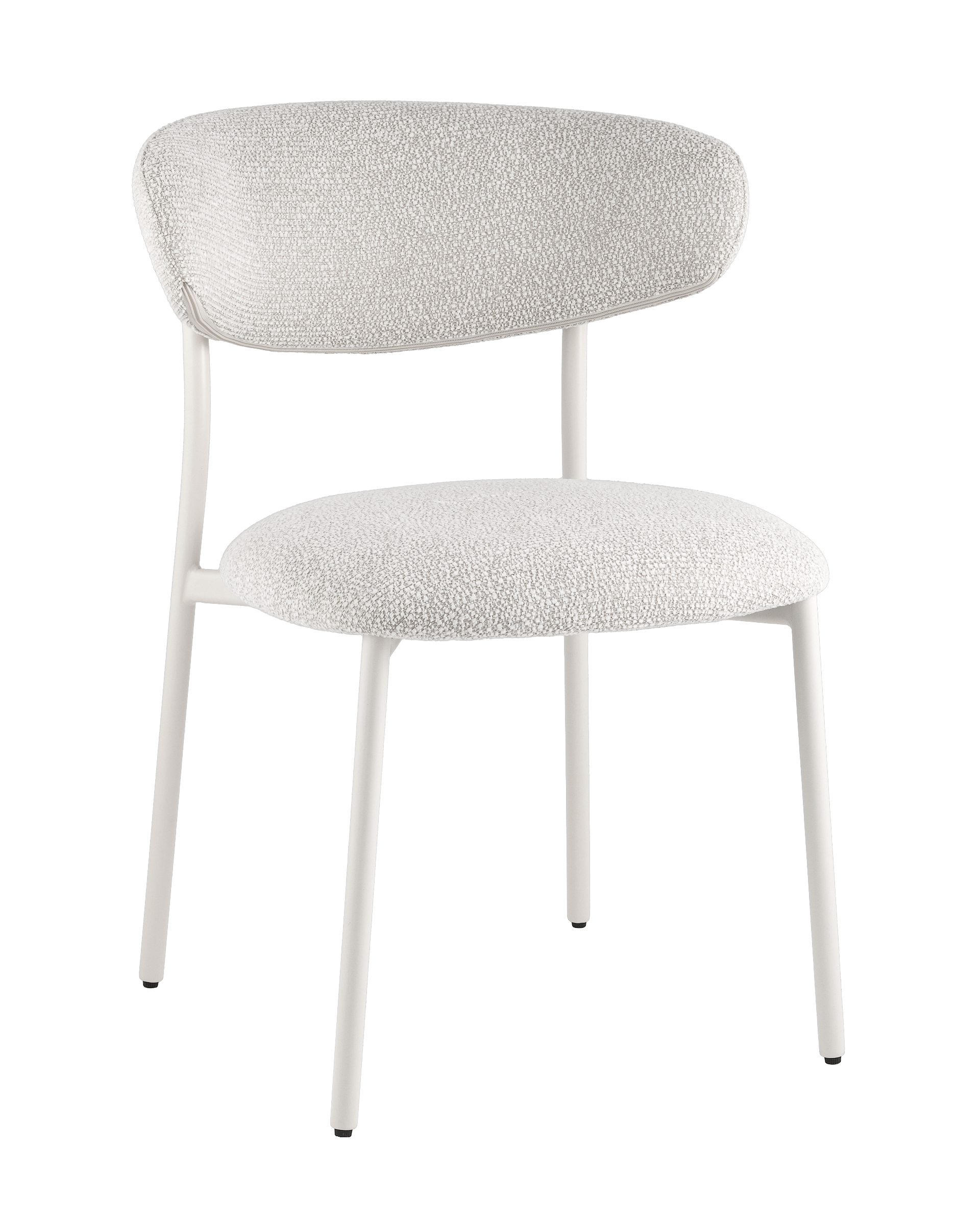 Стул обеденный Ayla серый белые ножки