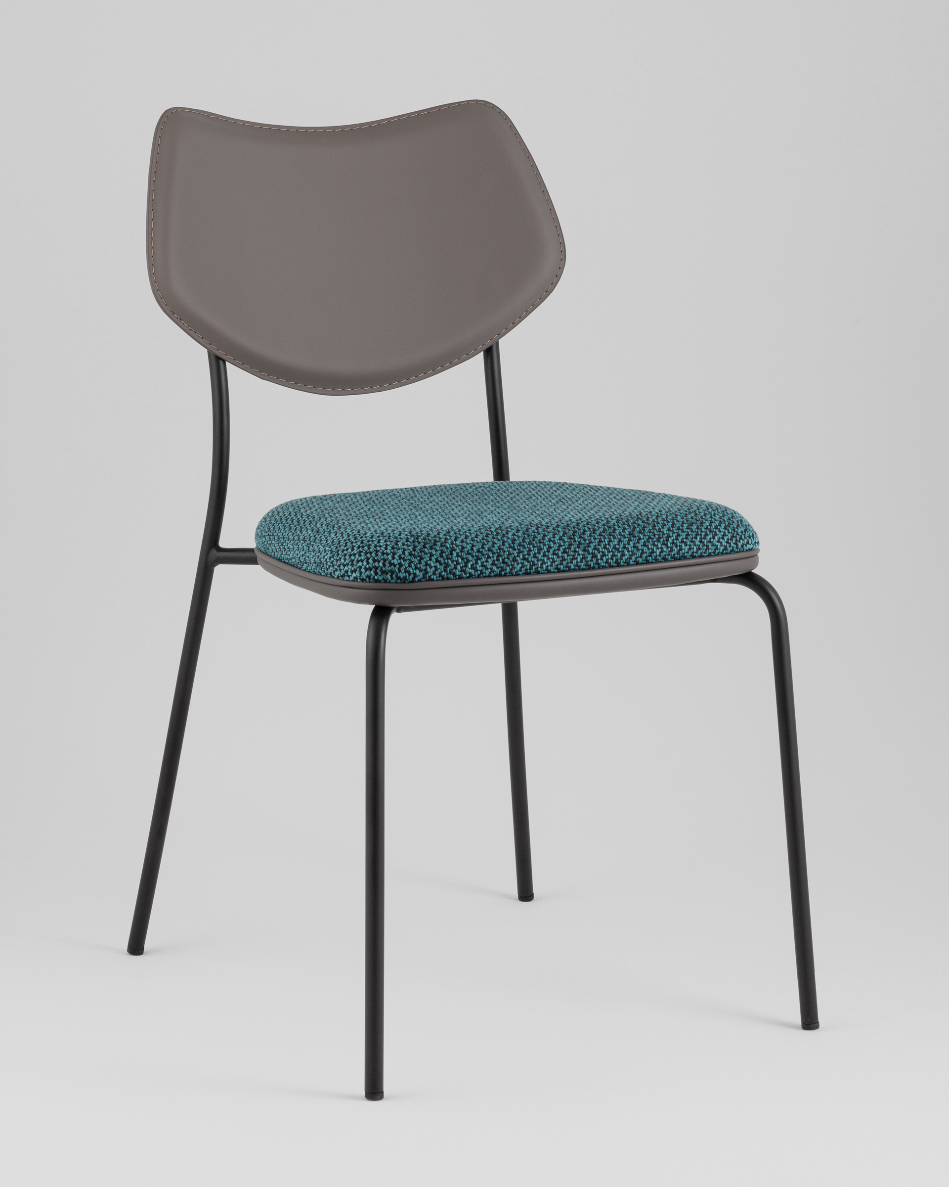 Стул обеденный Casey темно-бирюзовый с серой экокожей — изображение 2