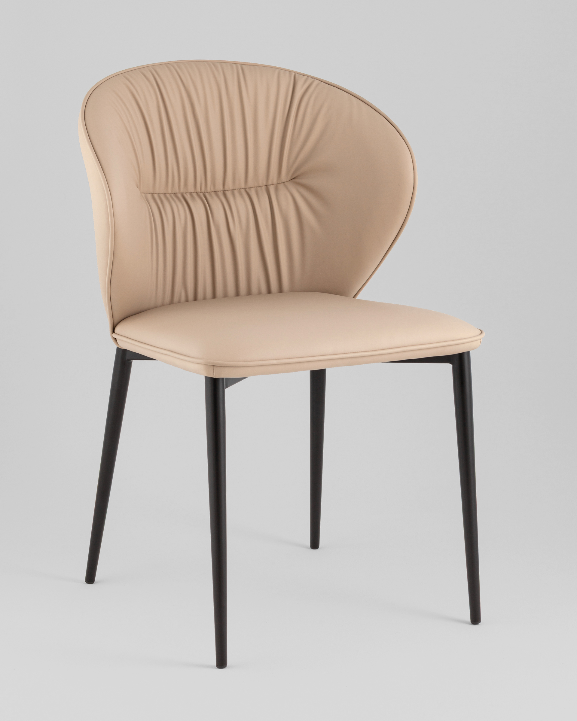 Стул обеденный Deia кремовая экокожа черные ножки — изображение 2