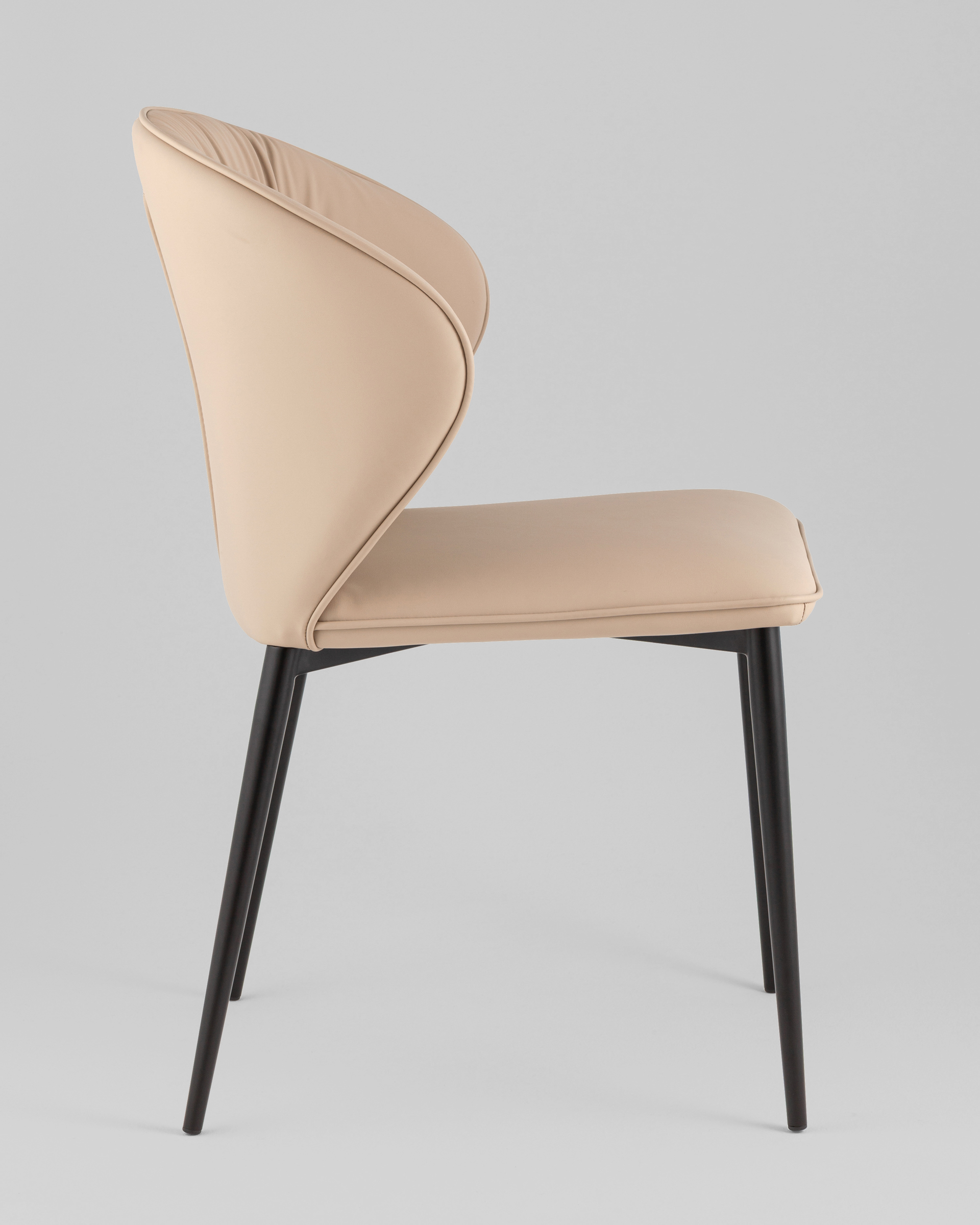 Стул обеденный Deia кремовая экокожа черные ножки — изображение 6