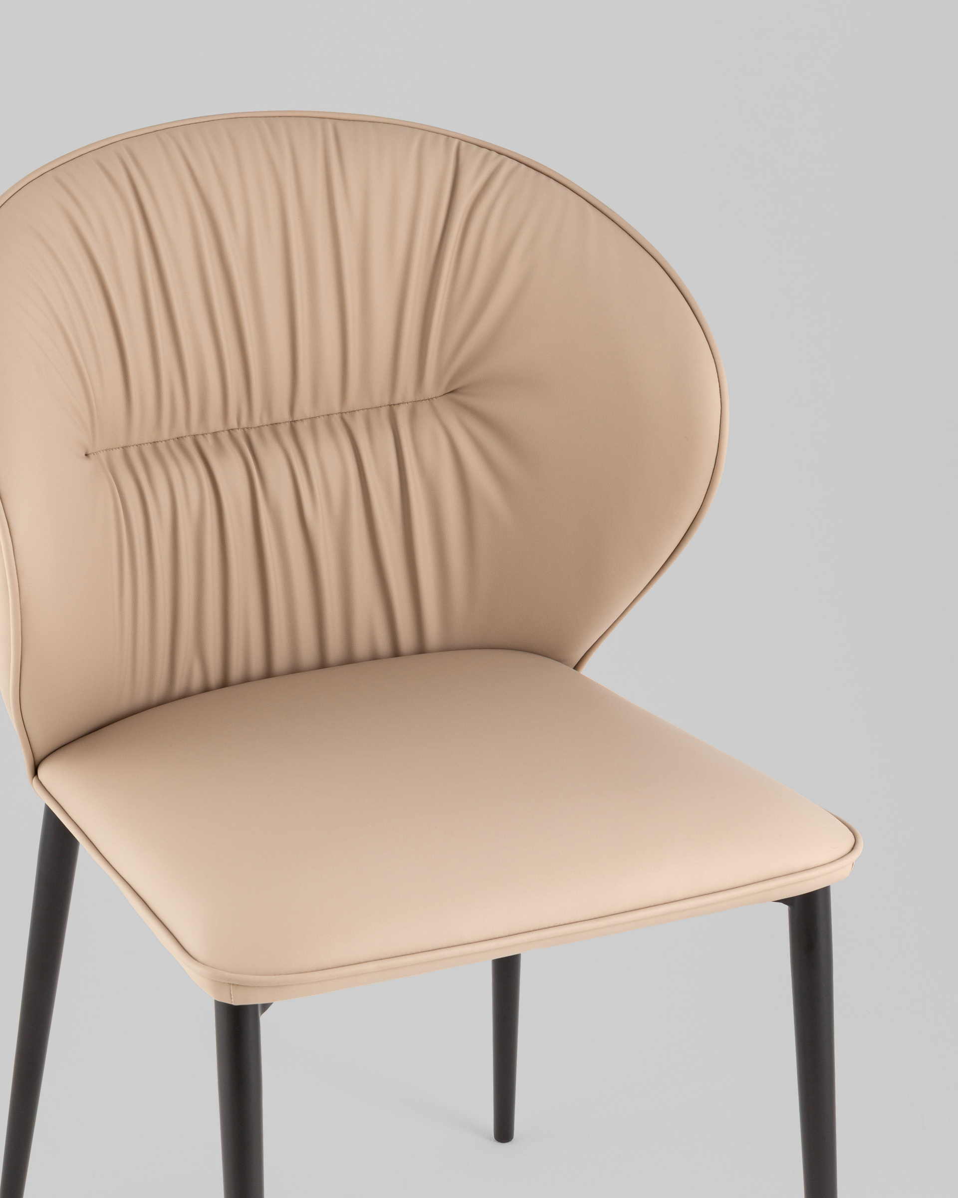 Стул обеденный Deia кремовая экокожа черные ножки — изображение 10