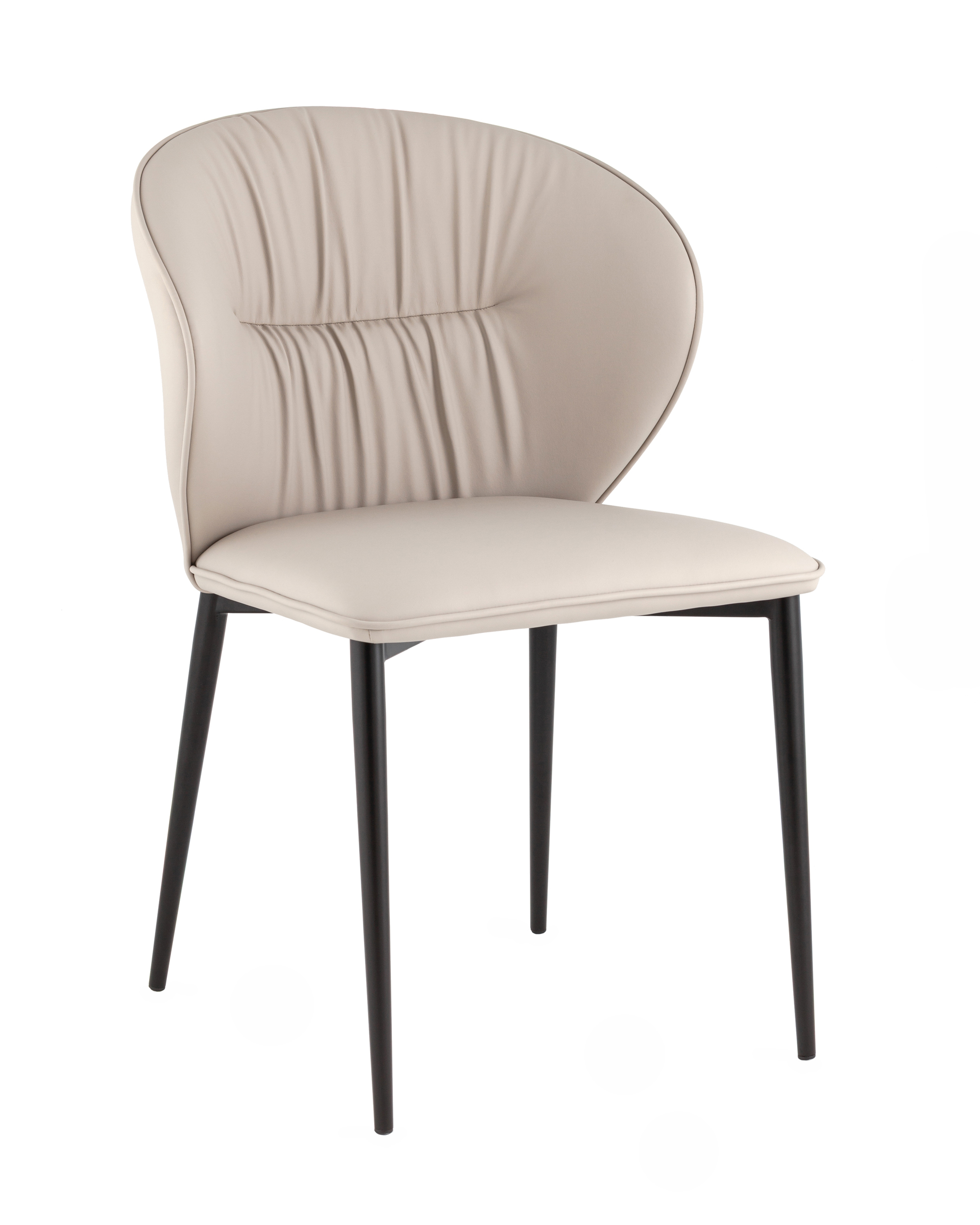 Стул обеденный Deia светло-серая экокожа черные ножки