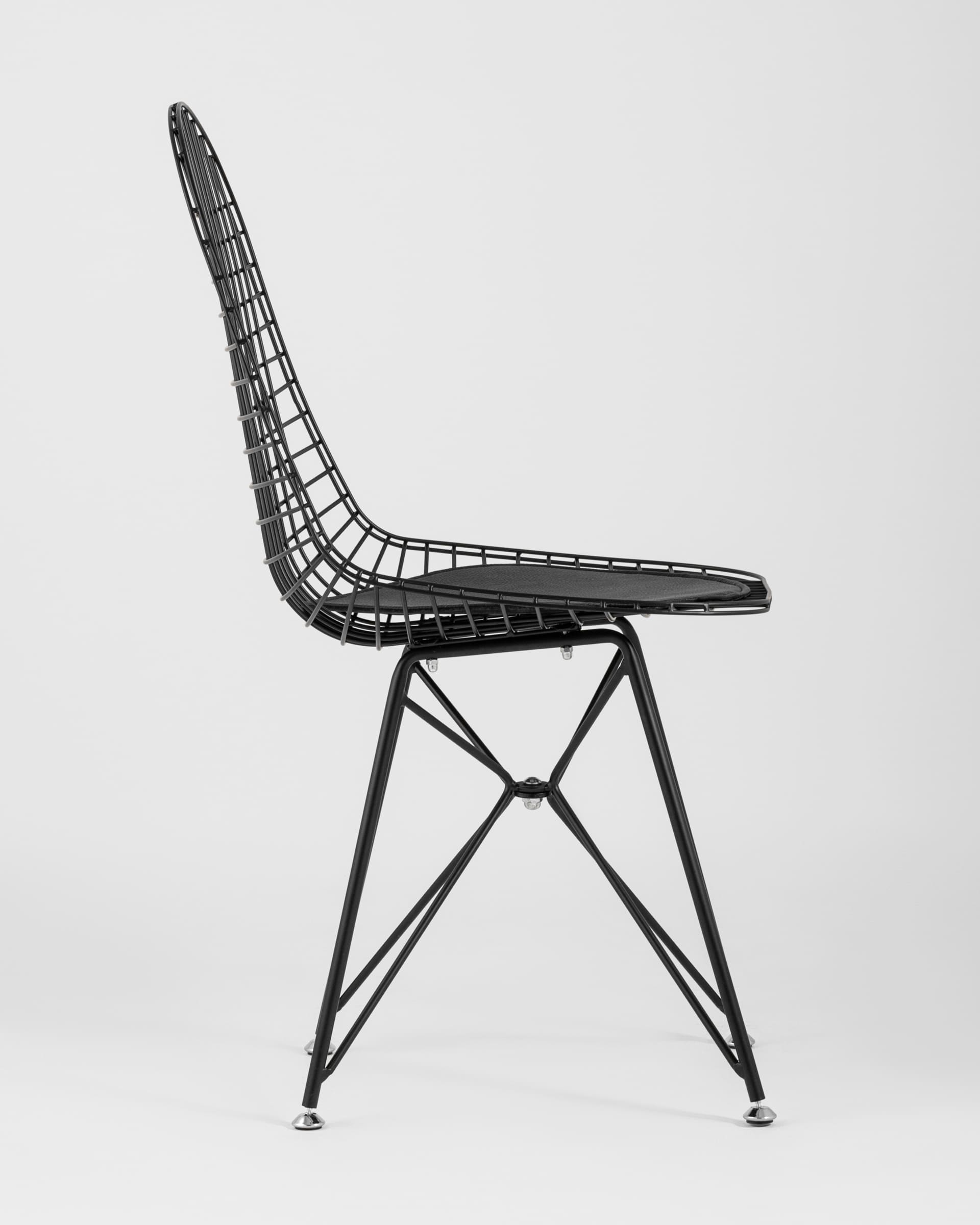 Стул обеденный Eiffel черный с черной подушкой — изображение 8