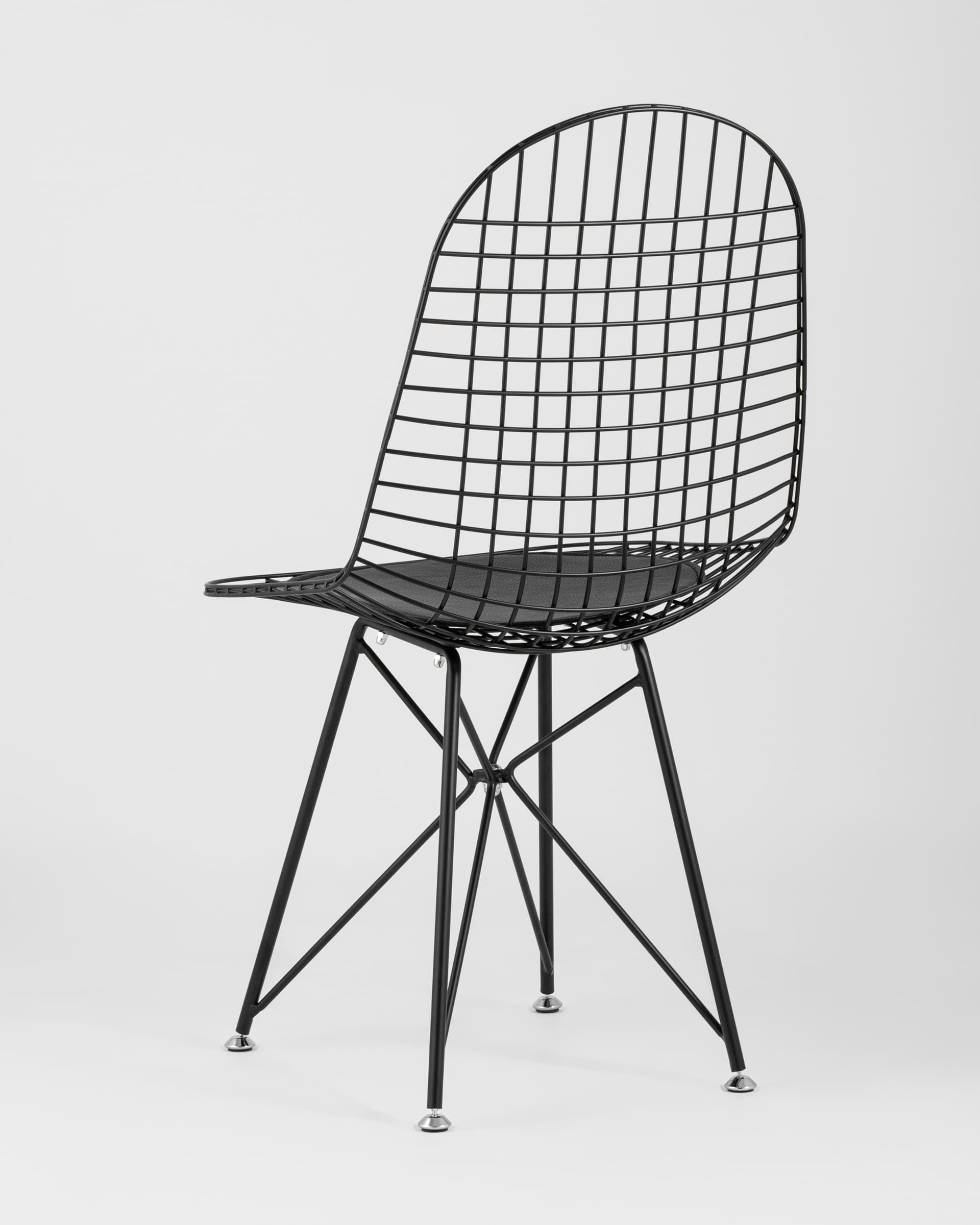 Стул обеденный Eiffel черный с черной подушкой — изображение 10