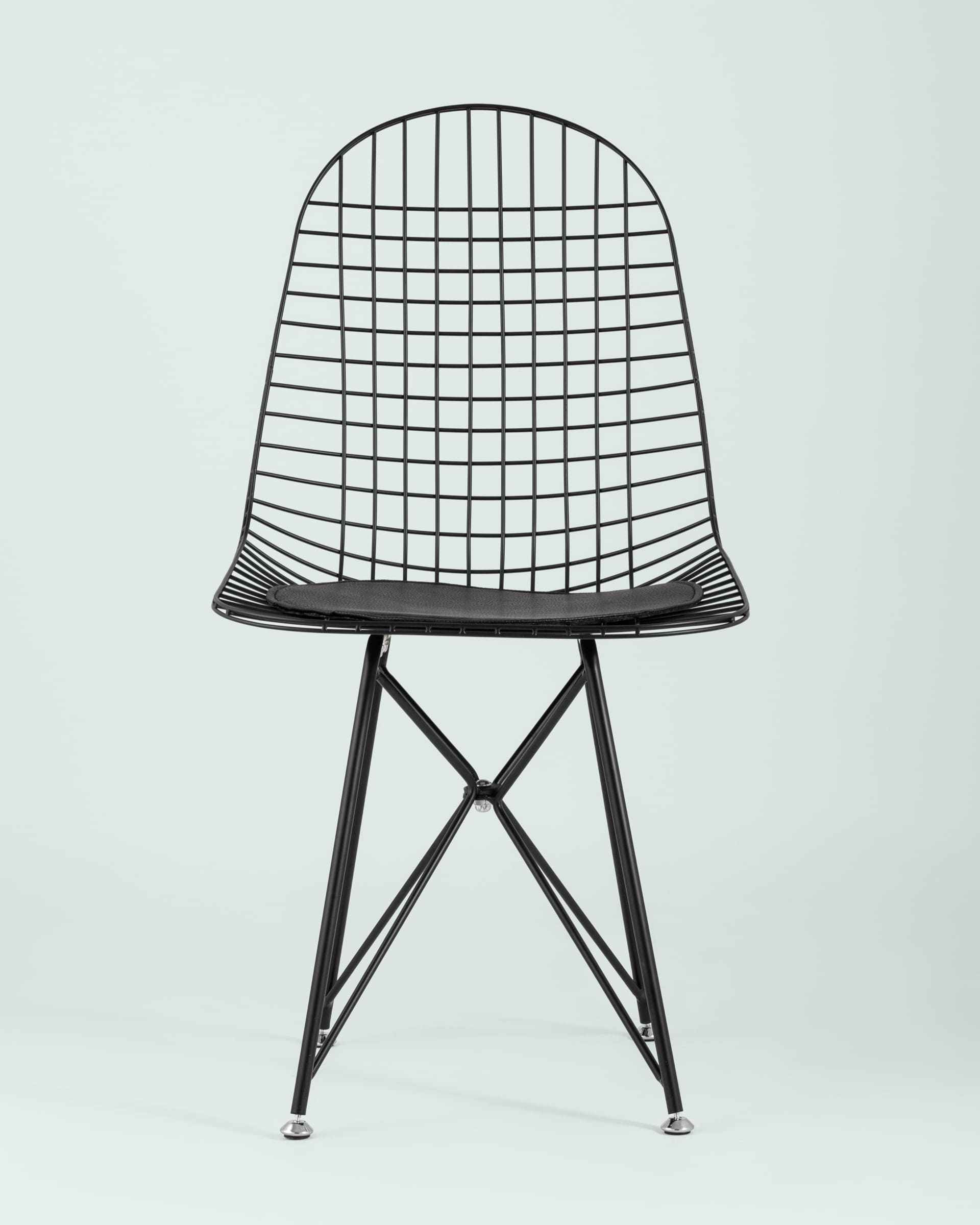 Стул обеденный Eiffel черный с черной подушкой — изображение 7