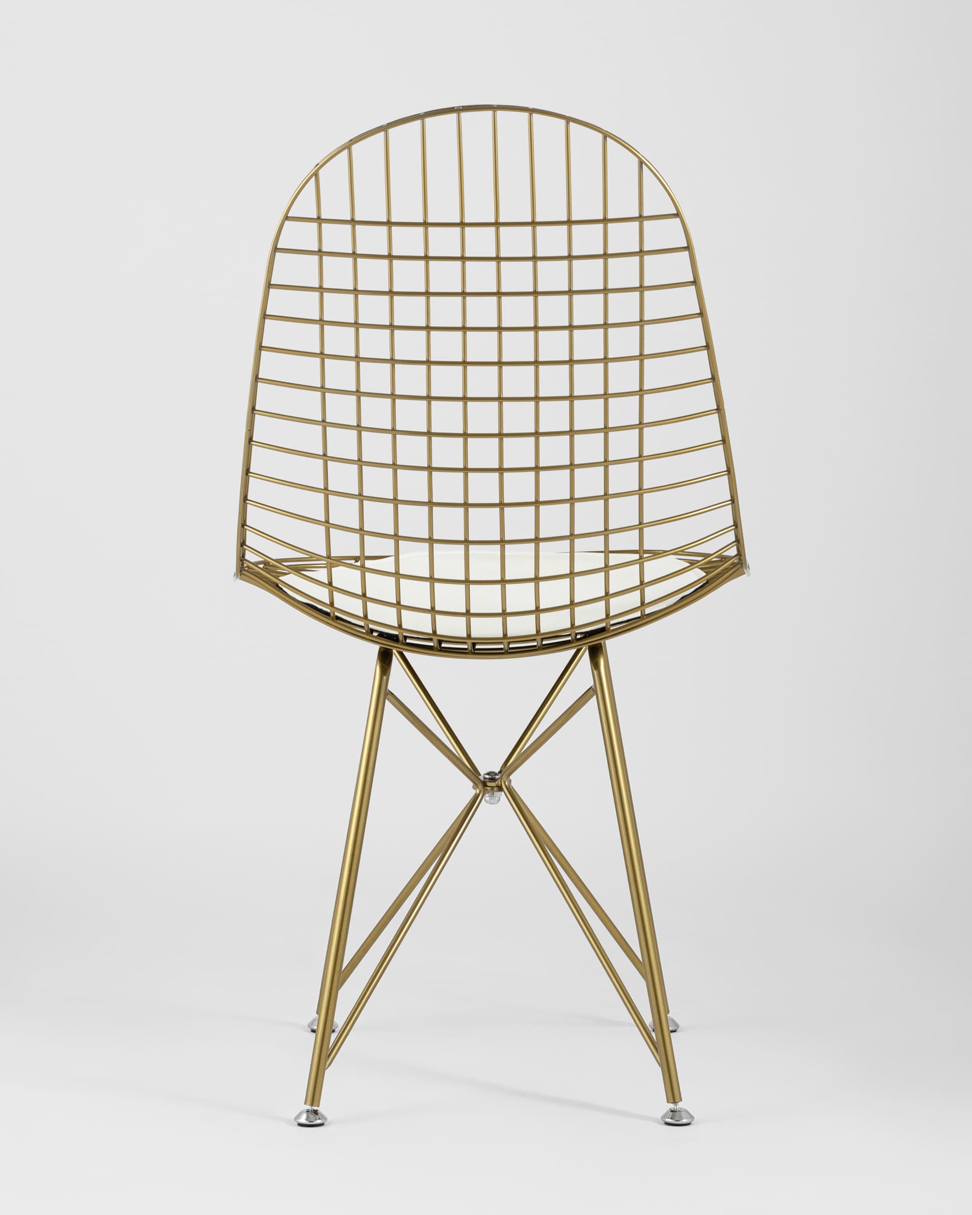 Стул обеденный Eiffel золотой с белой подушкой — изображение 9