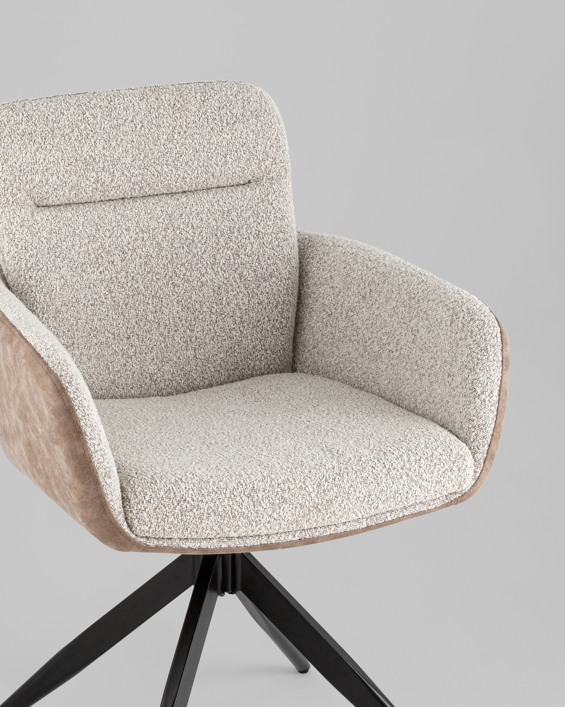 Стул обеденный Waldo светло-серый c бежевой экокожей — изображение 4