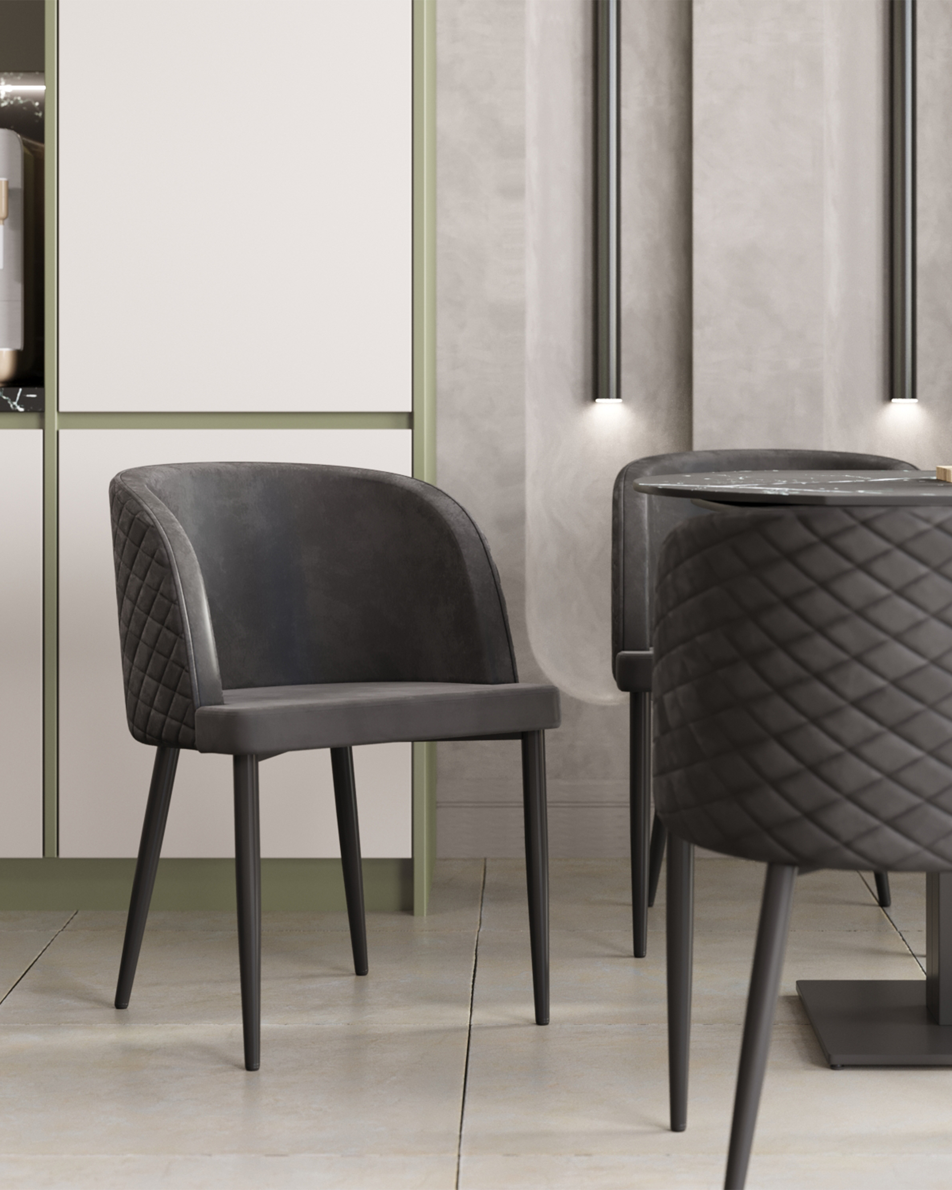 Стул Оскар велюр серый — изображение 3