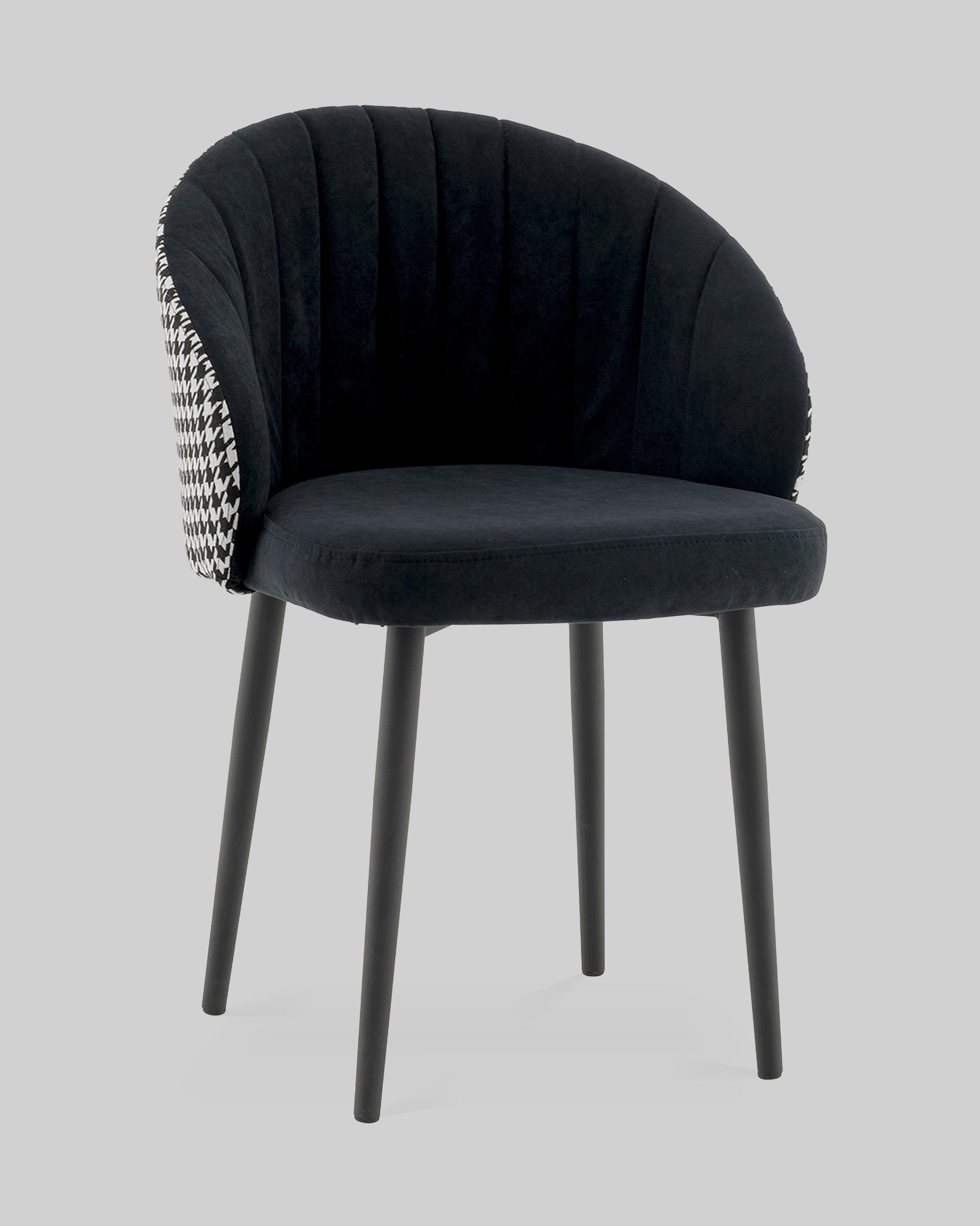 Стул Пасаденика велюр черный, спинка гусиная лапка — изображение 2
