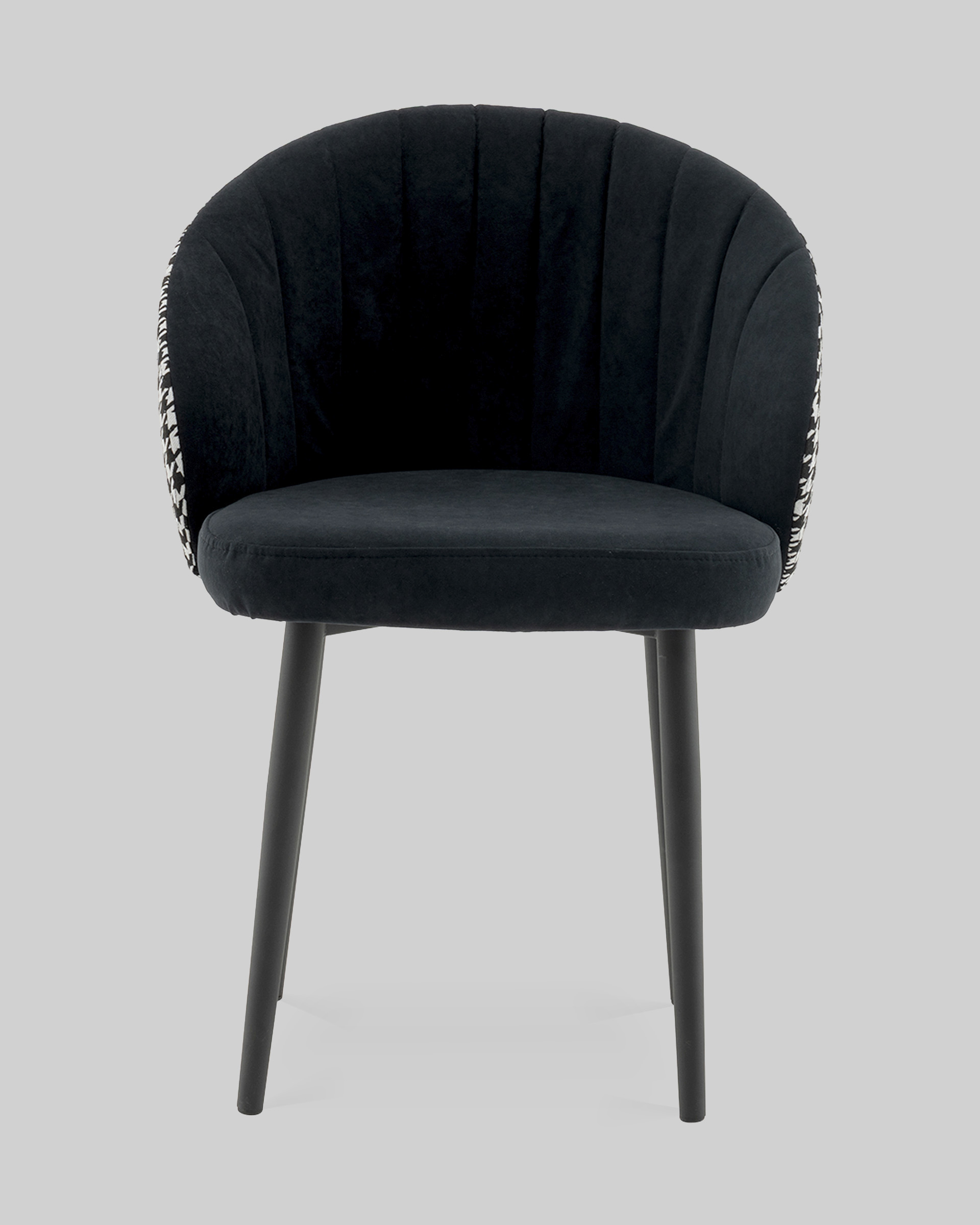 Стул Пасаденика велюр черный, спинка гусиная лапка — изображение 3