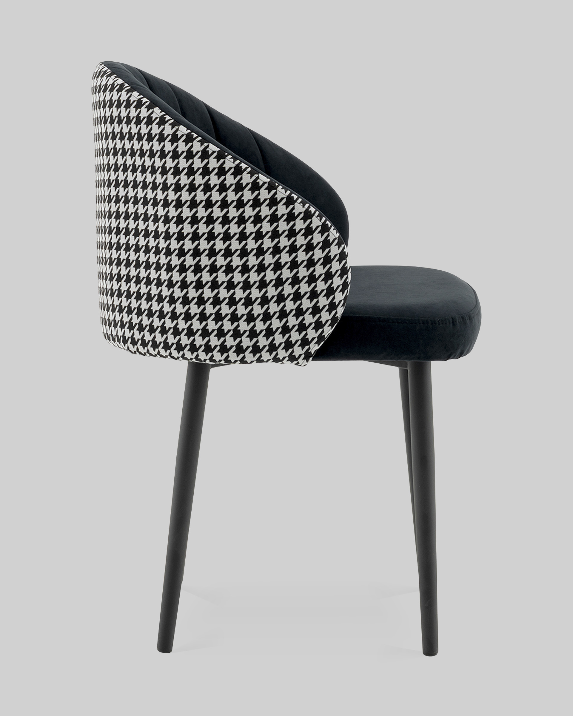 Стул Пасаденика велюр черный, спинка гусиная лапка — изображение 4