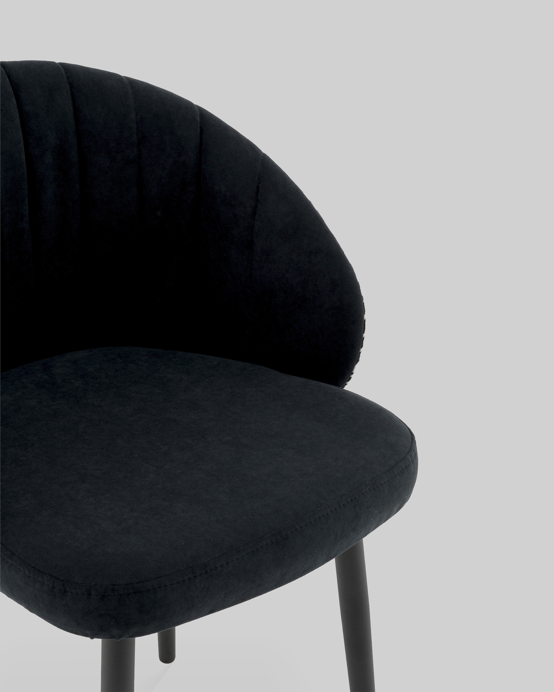 Стул Пасаденика велюр черный, спинка гусиная лапка — изображение 8