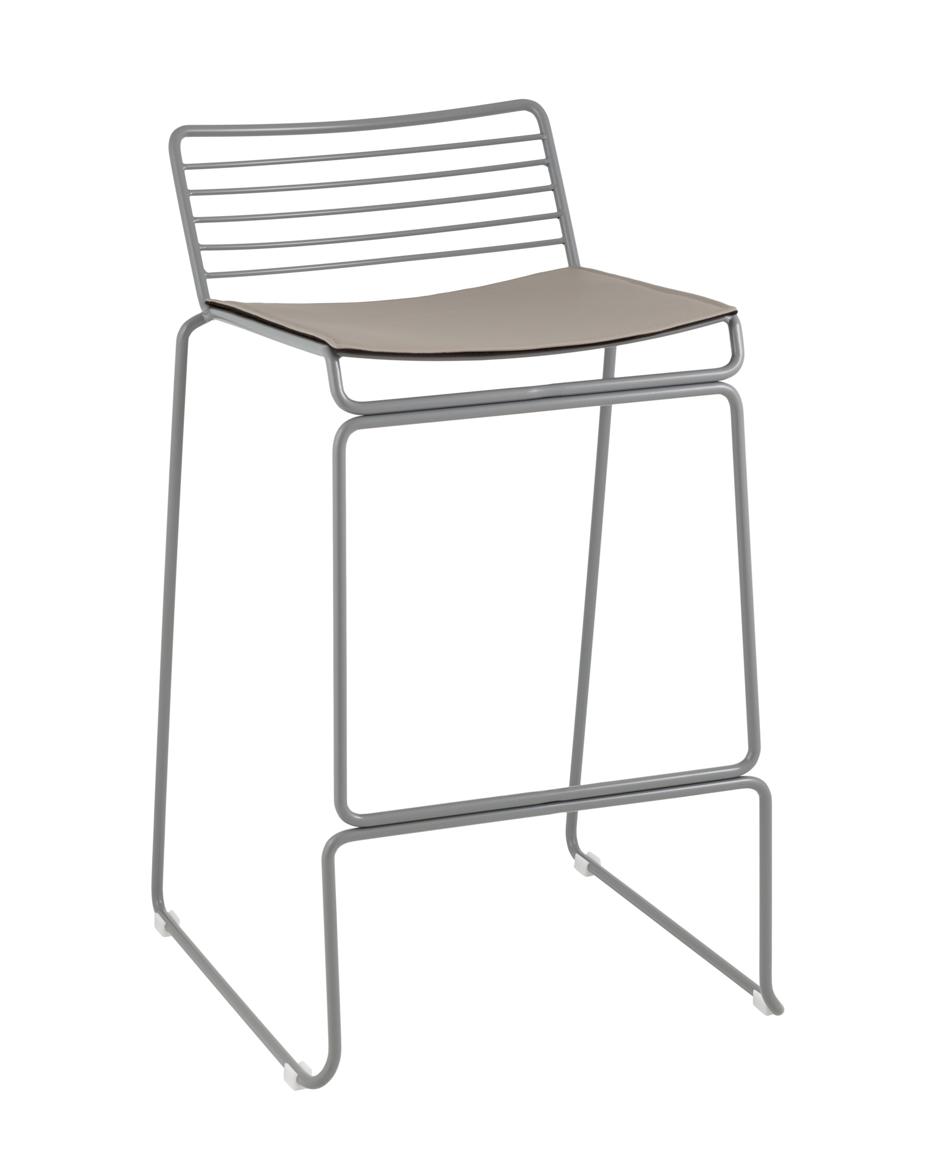 Стул полубарный Danny серый с подушкой